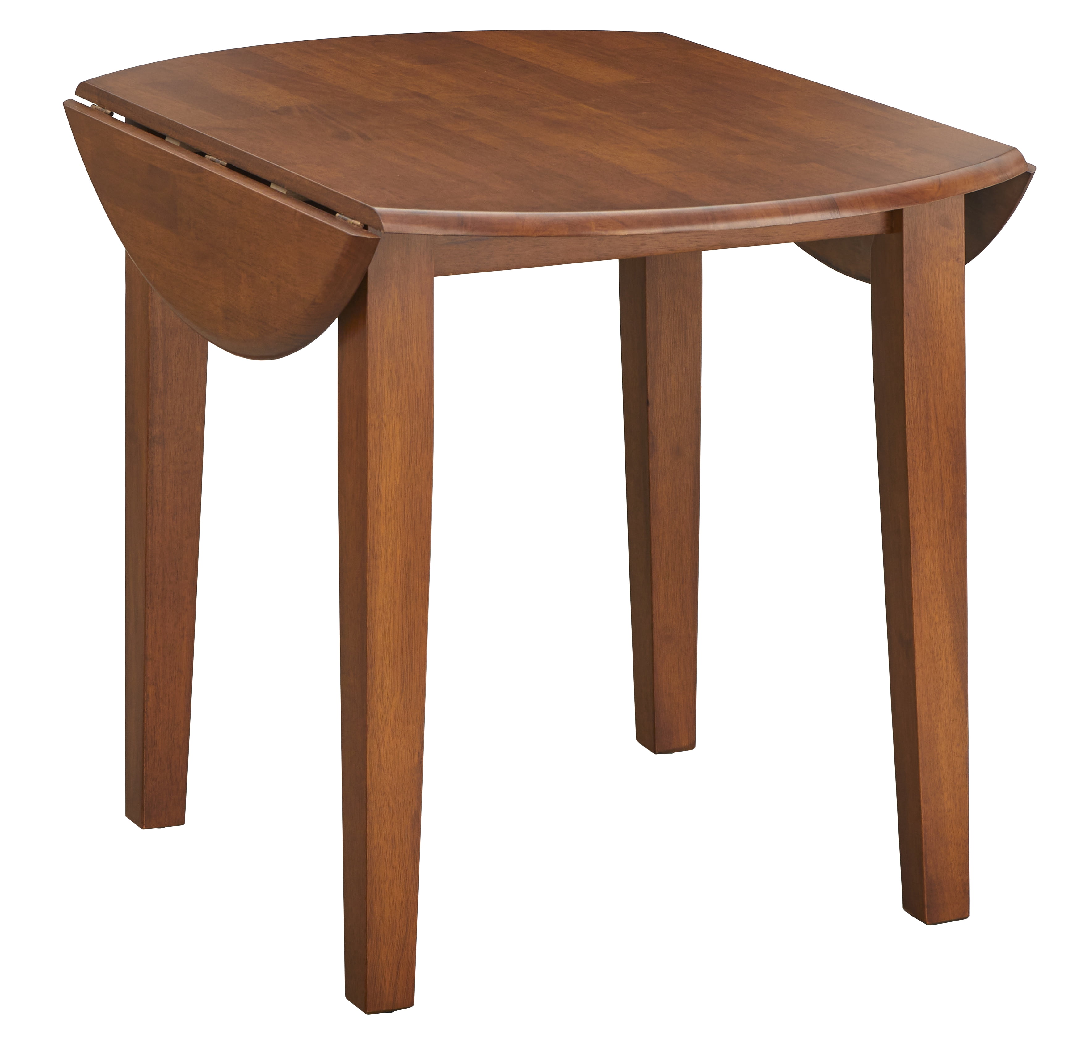 TMS Chadwick 40” Round Solid Wood Drop Leaf Dining Table, Walnut - Image 4