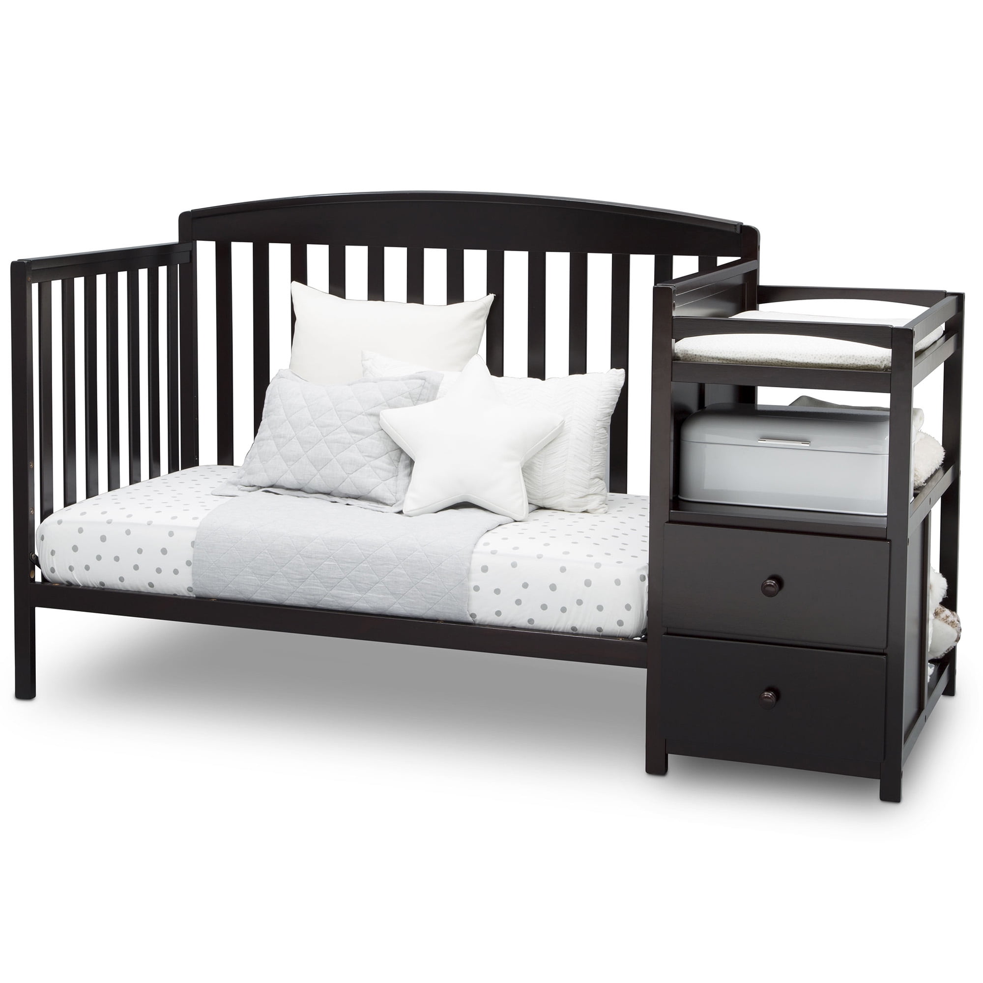 Delta Children Royal 4-in-1 Convertible Baby Crib and Changer, Dark Chocolate - Image 7