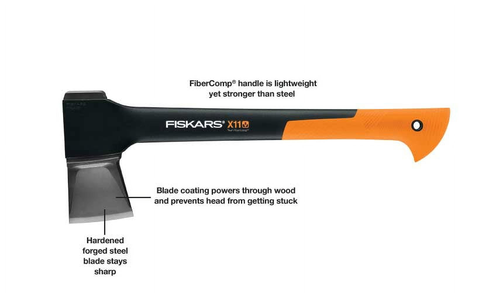 Fiskars 17” X11 Wood Splitting Axe, Orange/Black - Image 4
