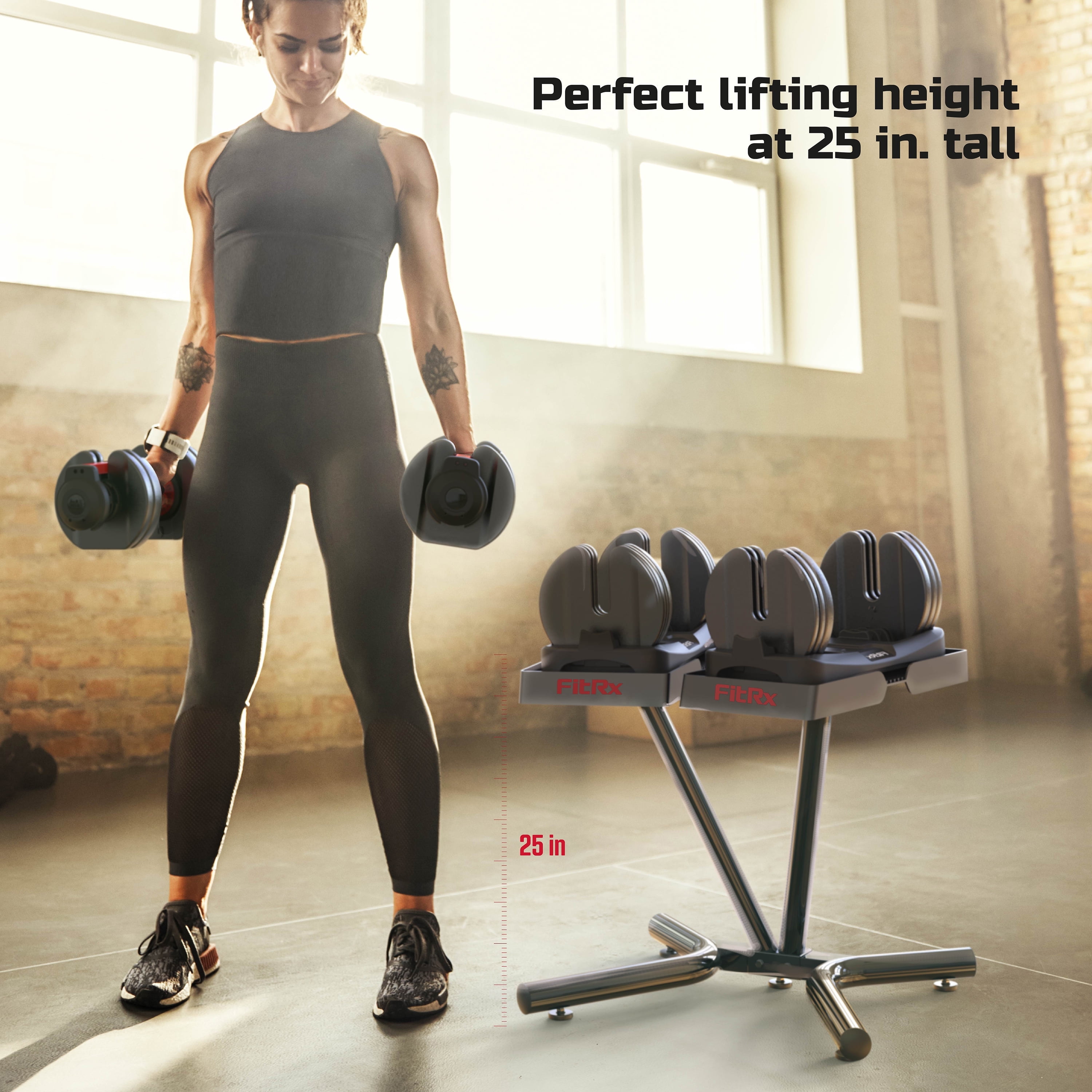 FitRx SmartRack and SmartBells Set, Dumbbell Weight Rack Stand with Two Quick-Select 5-52.5lbs Adjustable Dumbbells - Image 13