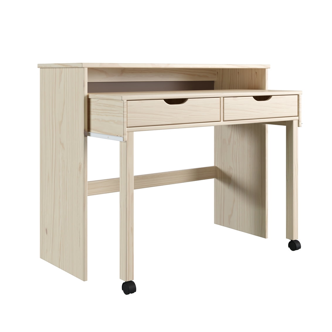 Linon Ansley 2-Drawer Extendable Writing Desk, 42" Wide, Natural Finish - Image 4