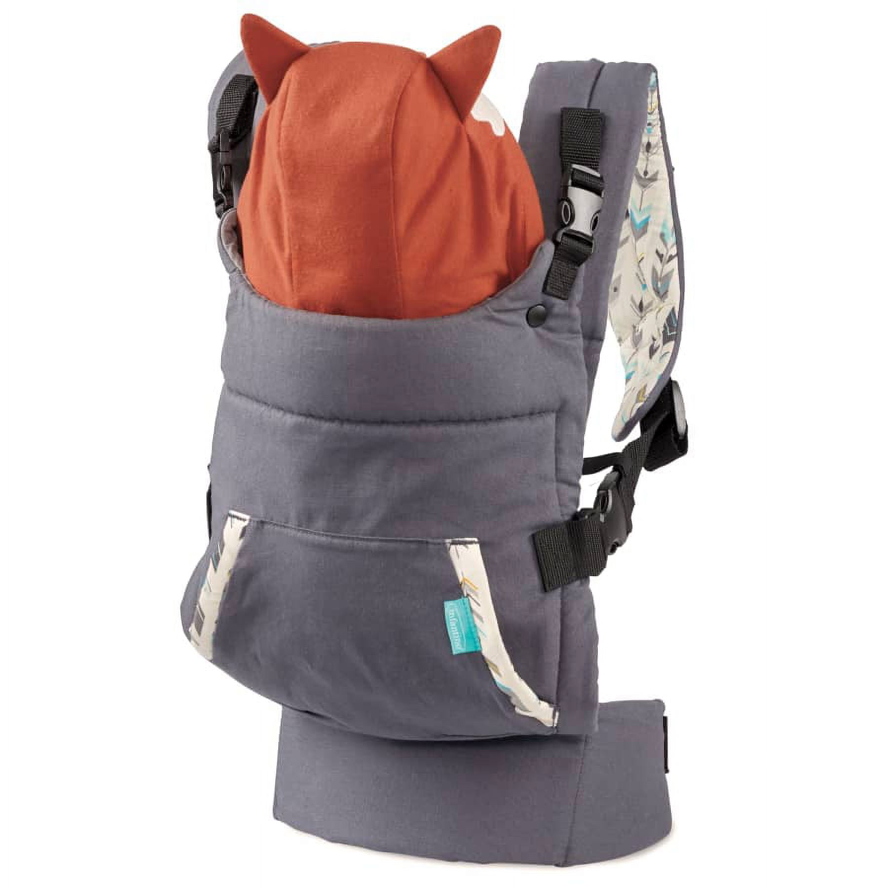 Infantino Cuddle-up Ergonomic Hoodie Baby Carrier, 2-Position, 12-40lb, Gray Fox - Image 5