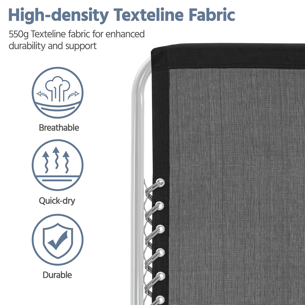 Alden Design 2pcs 29in Foldable Zero Gravity Recliner with Padded Cushion for Garden, Gray - Image 3