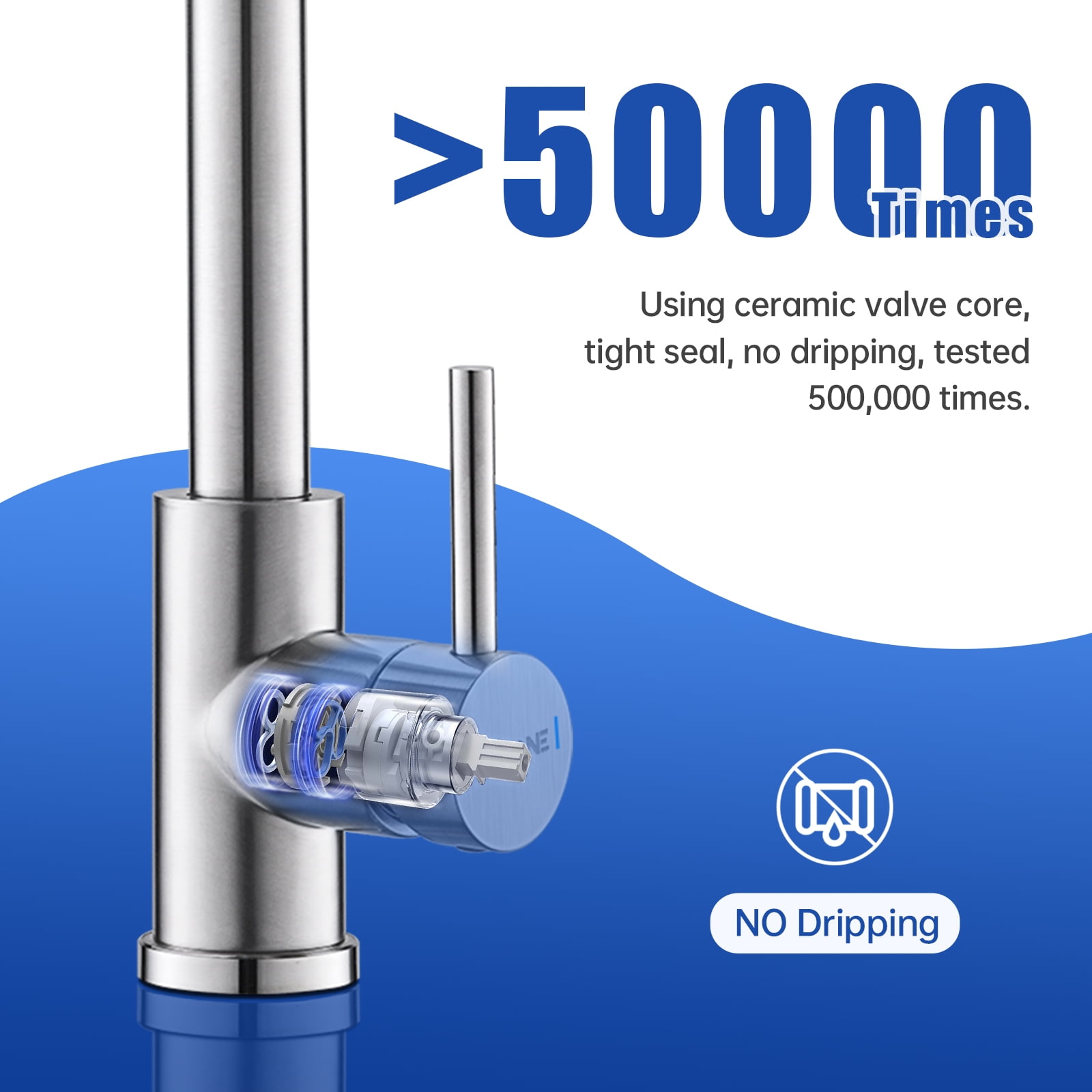 DAYONE Pull Down Brushed Nickel Kitchen Faucet with Sprayer and Soap Dispenser, Single Handle High Arc Stainless Steel Kitchen Sinkl Faucet for Kitchen Renovation and Decor - Image 4