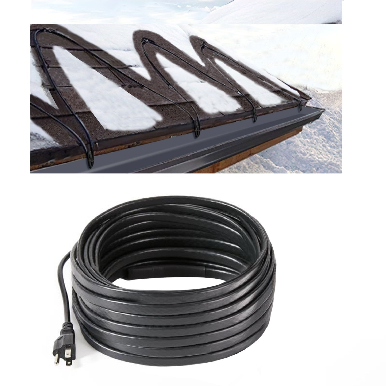 H&G lifestyles 30ft Roof Snow Heating Cable Self-Regulating De-Icing Plug-in Ready Deicing Cable 8 Watts - Image 7