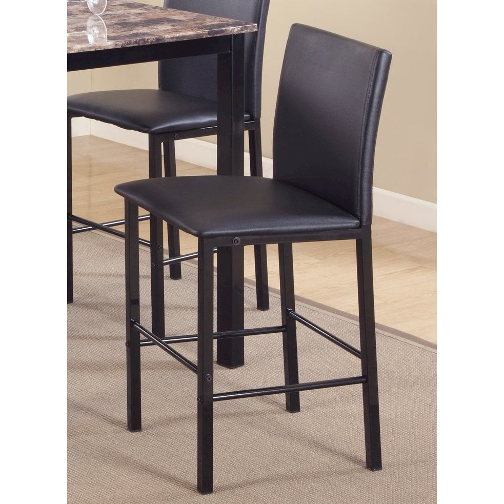 Roundhill Furniture Citico Metal Counter Height Dining Chairs with Black Metal Frame, Set of 4 - Image 3