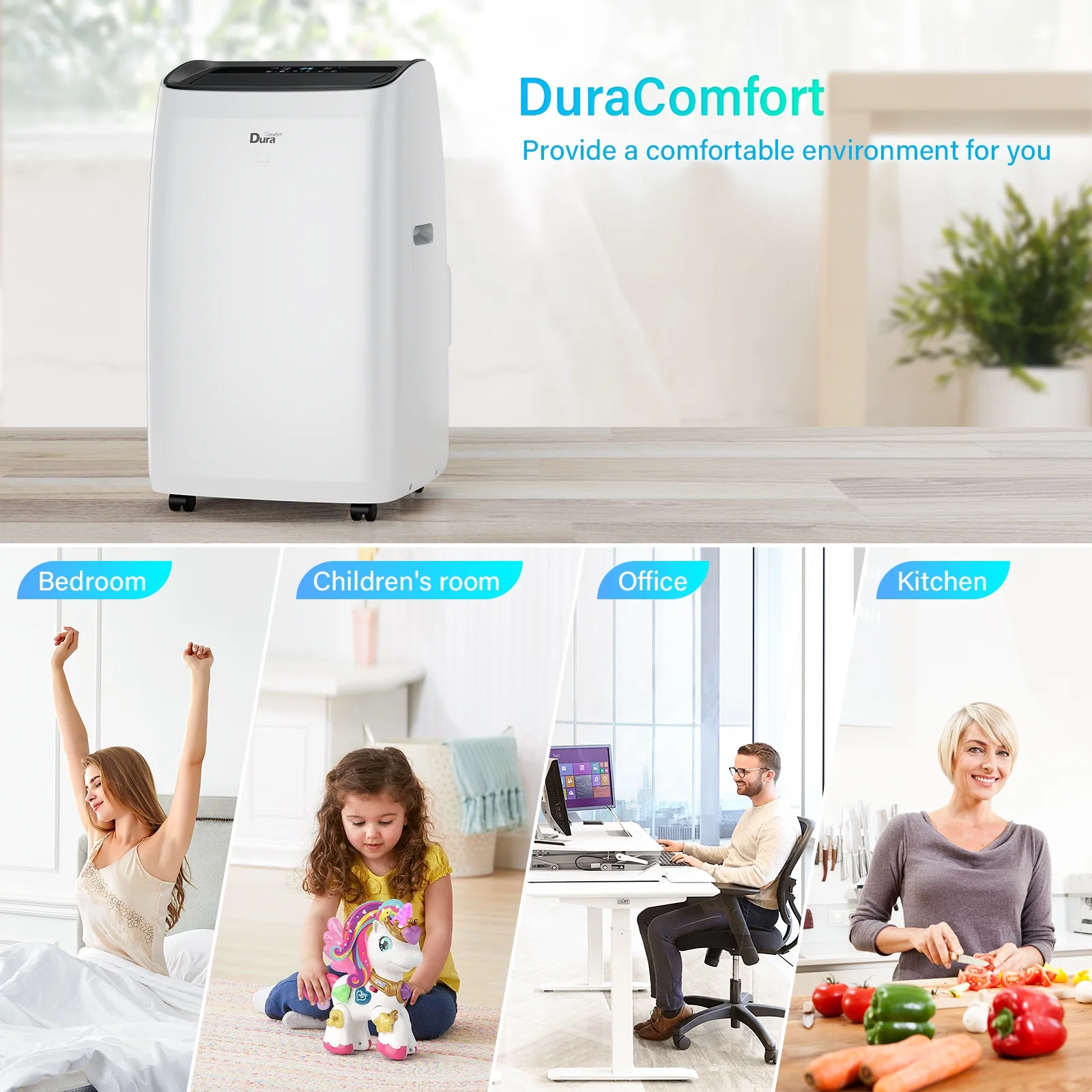 DuraComfort Portable Air Conditioners with Heater, 12000 BTU AC Unit with Heat, Cool, Dehumidifier, Fan for Room ups to 350 Sq.Ft - Image 2