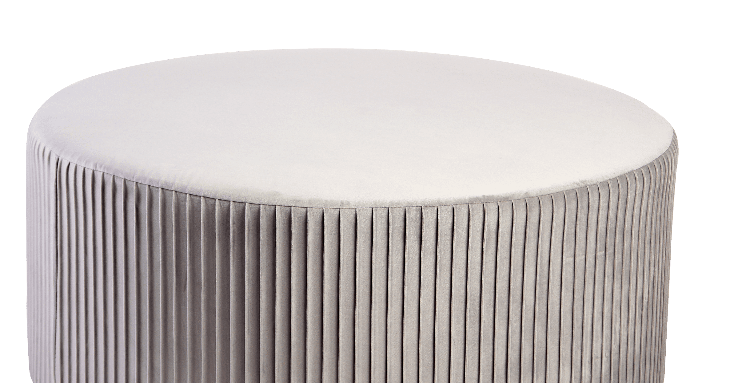 ACEssentials Emerson Round Ottoman in Gray - Image 2