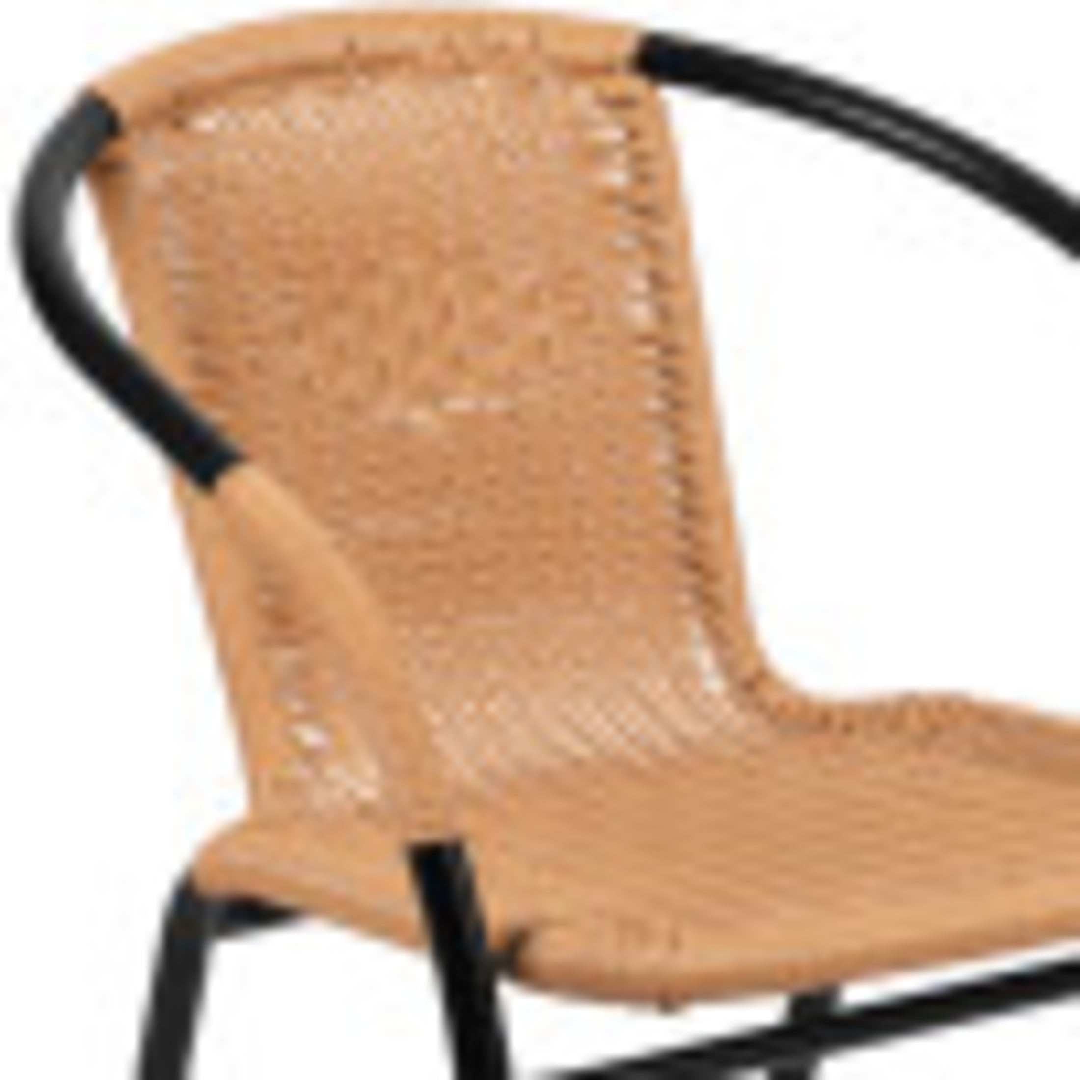 Flash Furniture Lila 4 Pack Beige Rattan Indoor-Outdoor Restaurant Stack Chair - Image 5