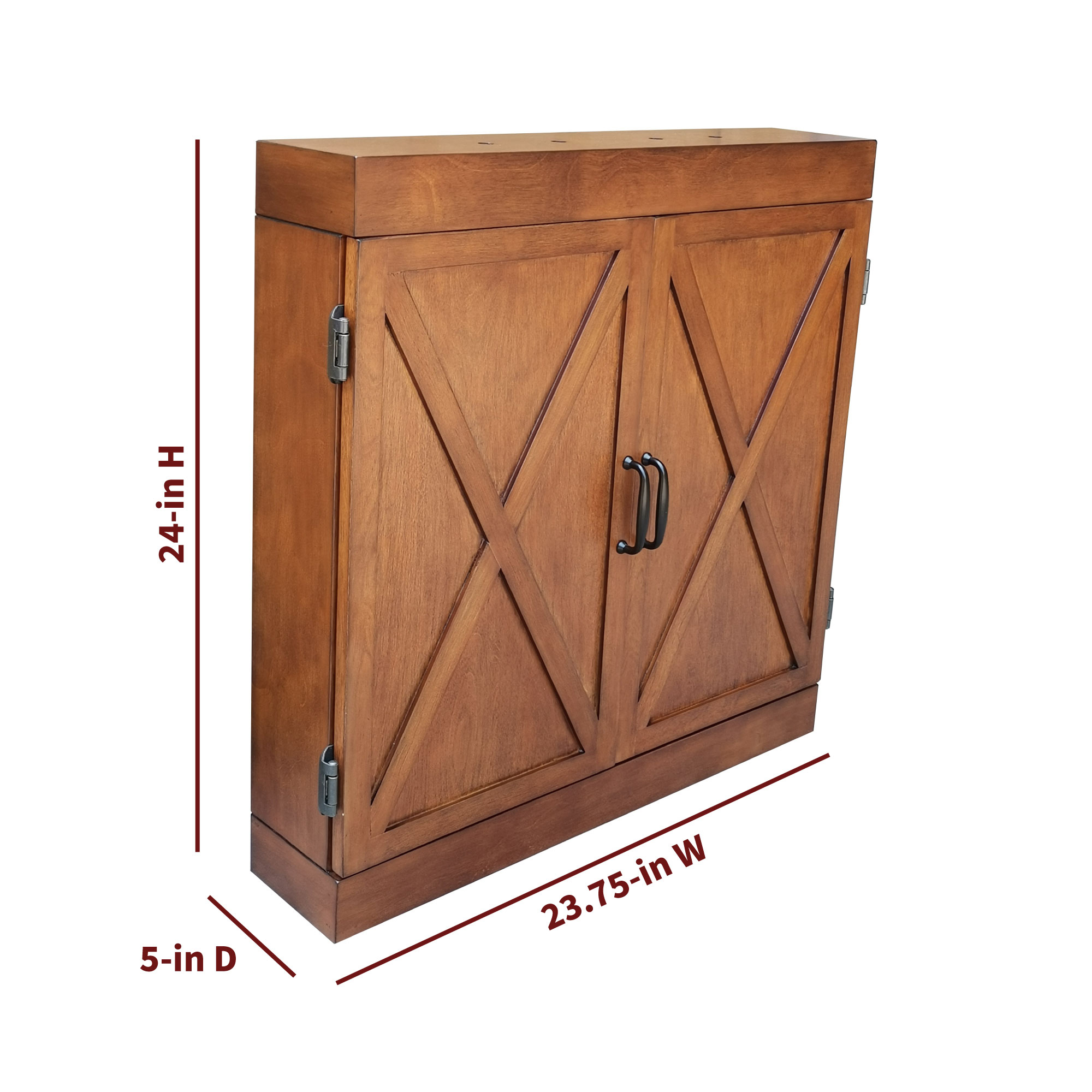 Hathaway Farmington Bristle Dartboard and Cabinet Set - Walnut Finish - Image 6