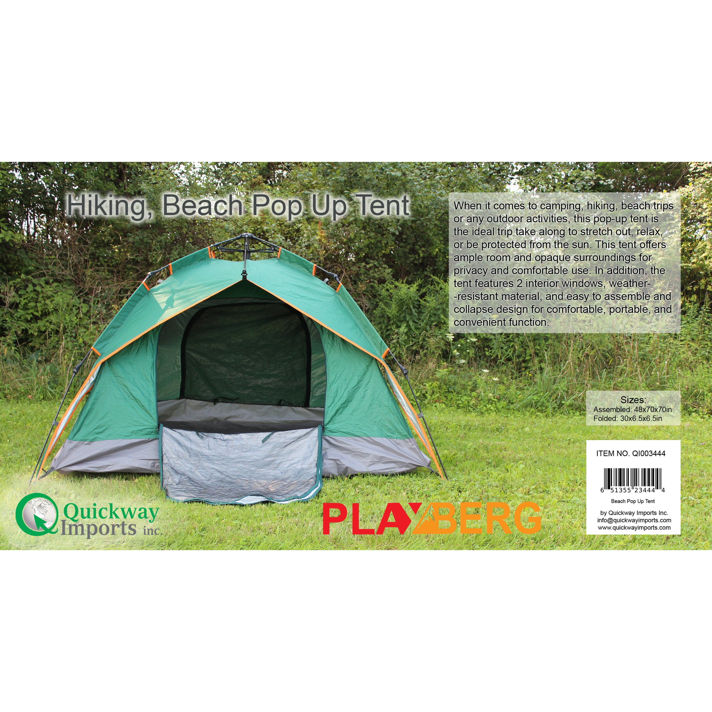 Beach Pop up Tent with 2 Windows - Image 2