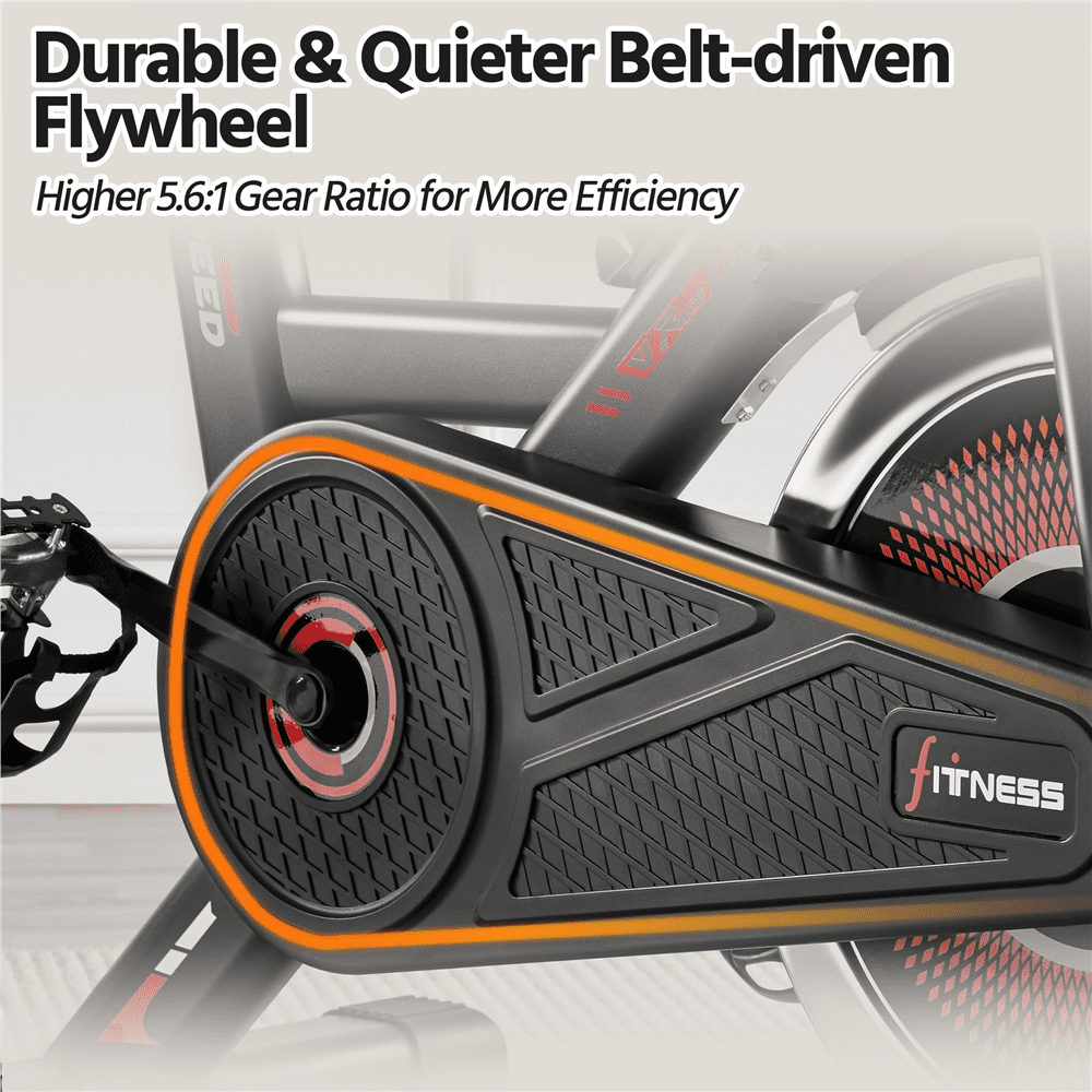 Renwick Brake Pad Exercise Bike with Height-Adjustable Padded Seat & Handlebar,Black - Image 2