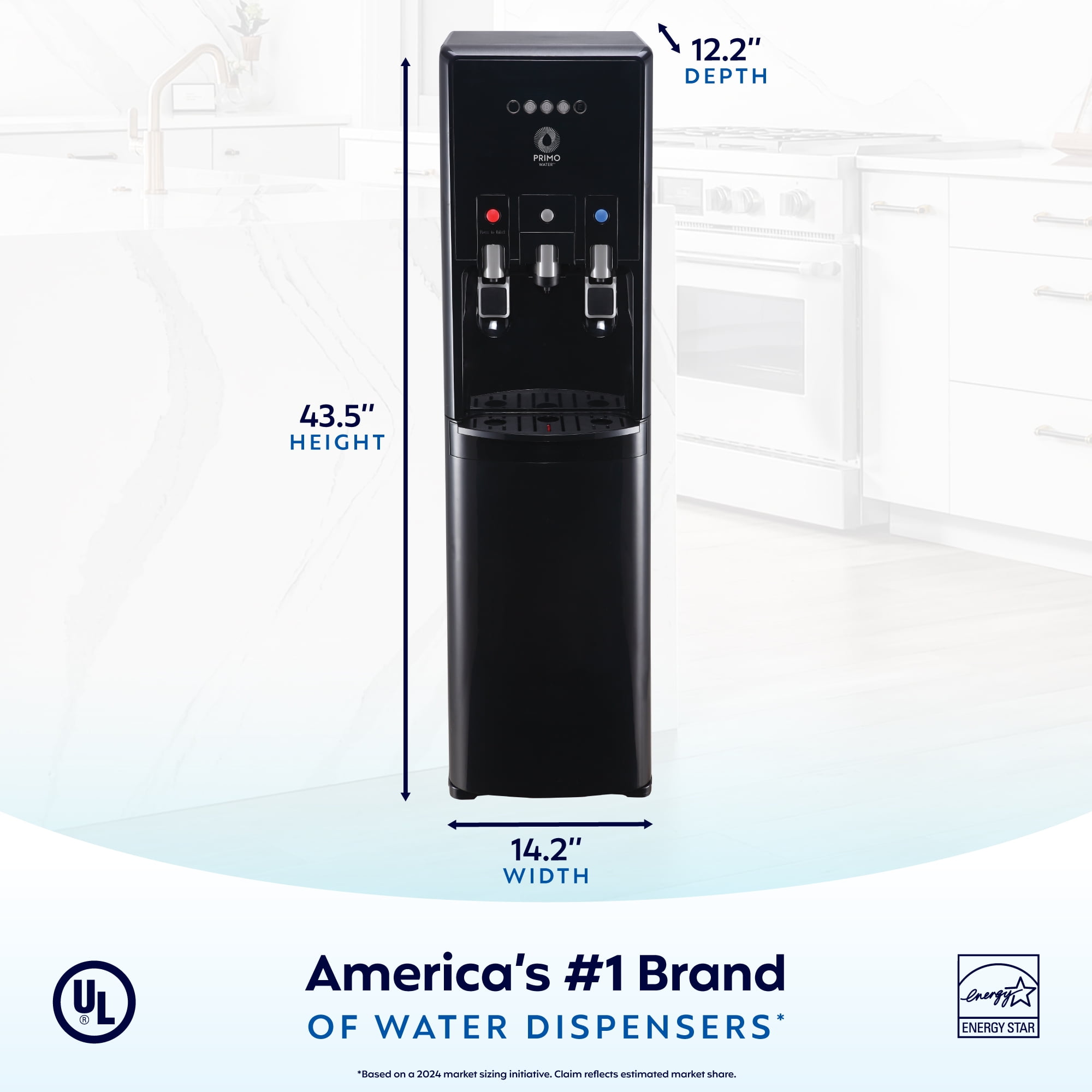 Primo Water® Bottom Loading Pro 2 Temp Water Dispenser with Single-Serve Coffee Maker, Black - Image 3