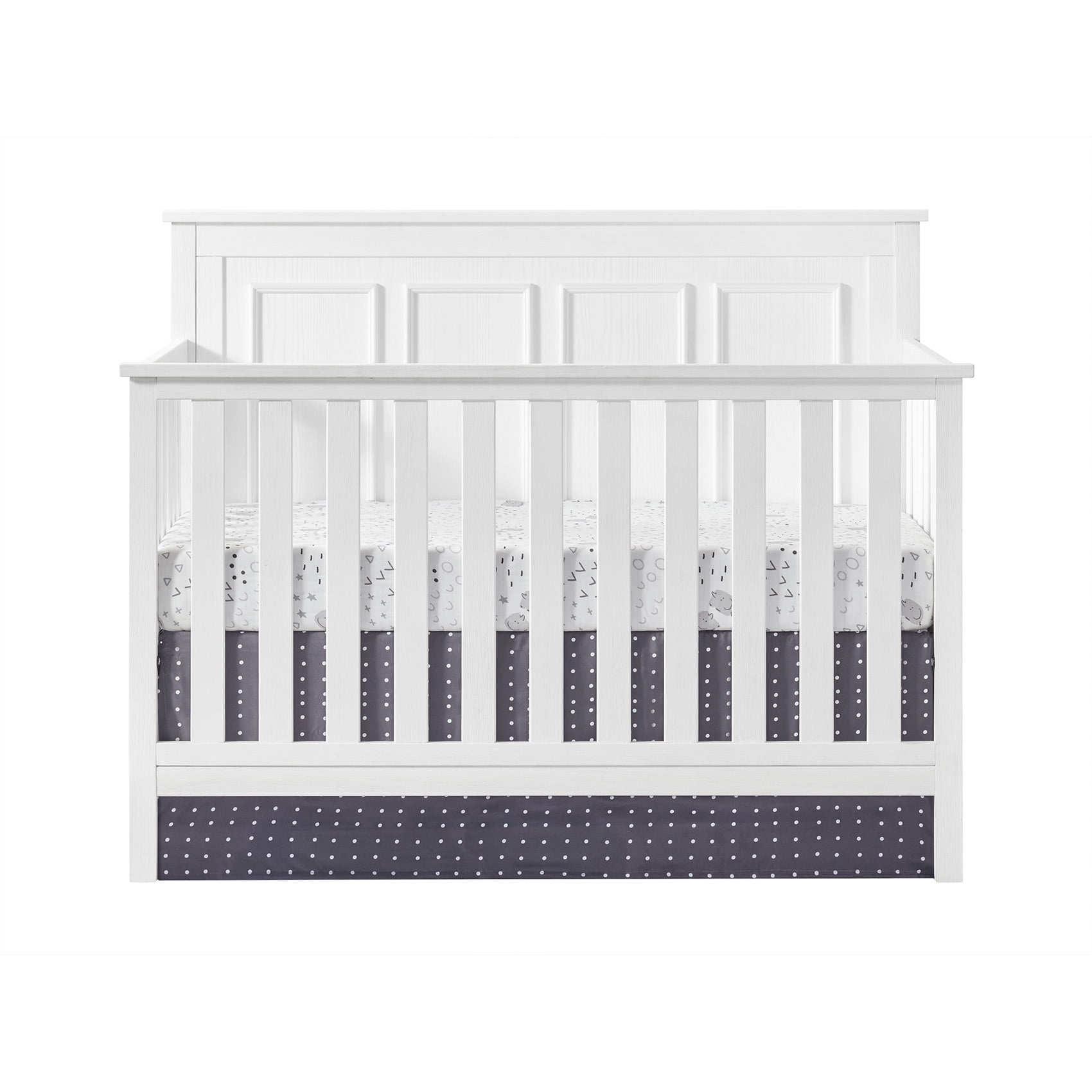 Oxford Baby Farmington 4-in-1 Convertible Crib, Rustic White, Wooden Crib - Image 9