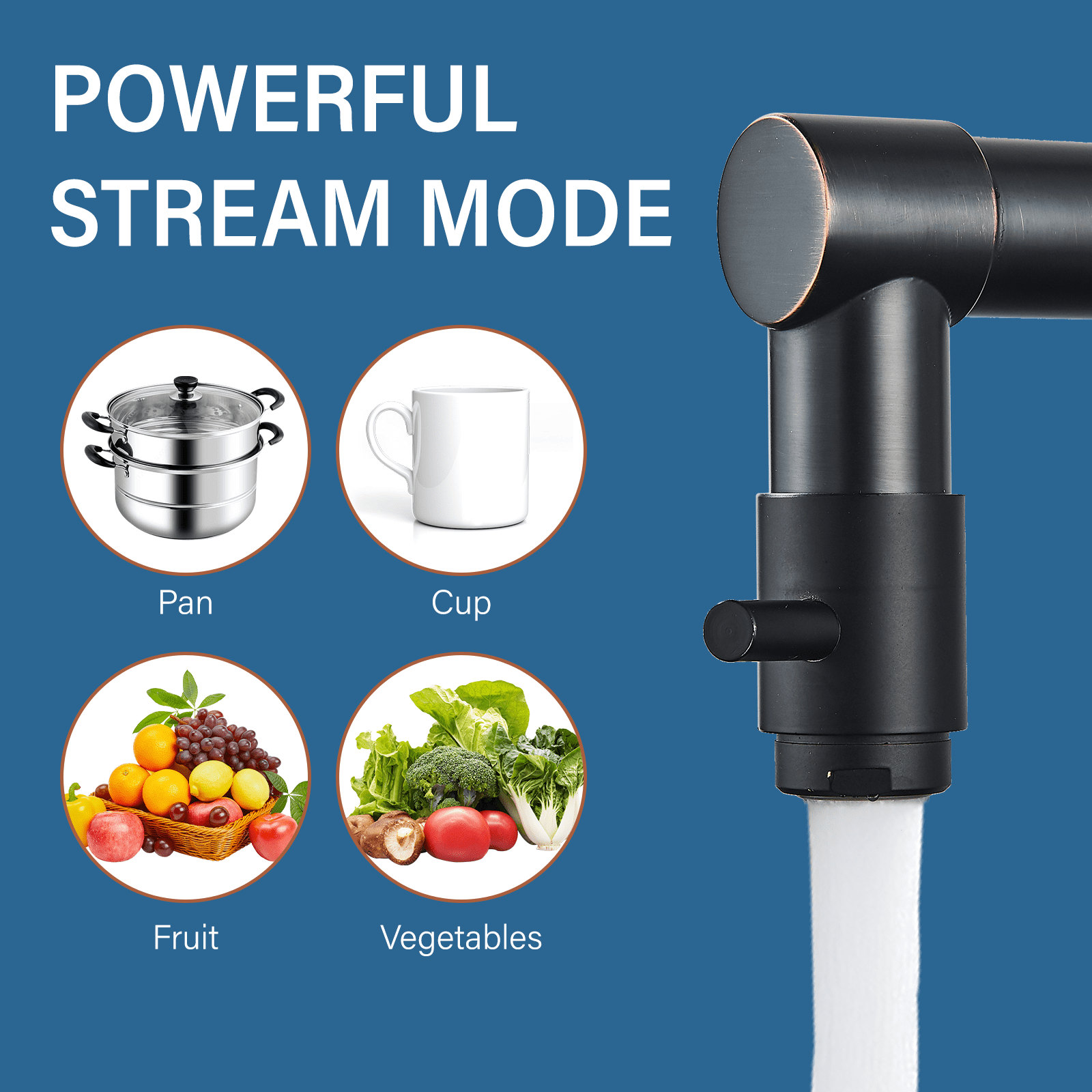 Cesinkin Brass Oil Rubbed Bronze Kitchen Faucet - Image 6