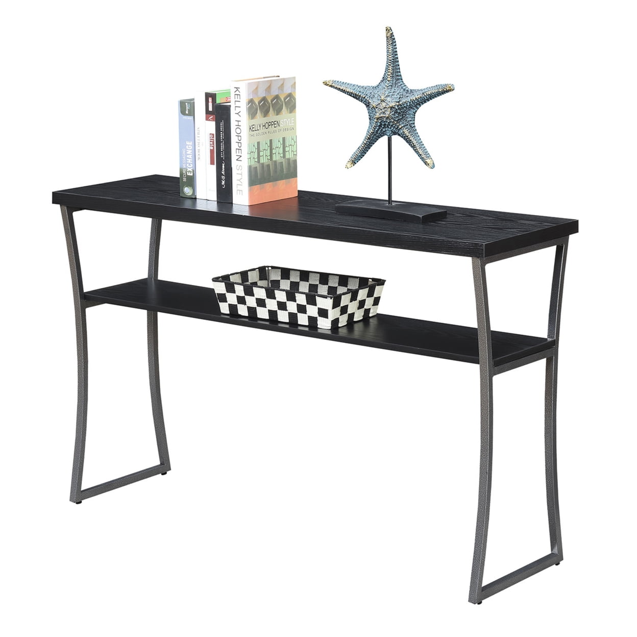 X-Calibur Console Table, Black Woodgrain - Image 2