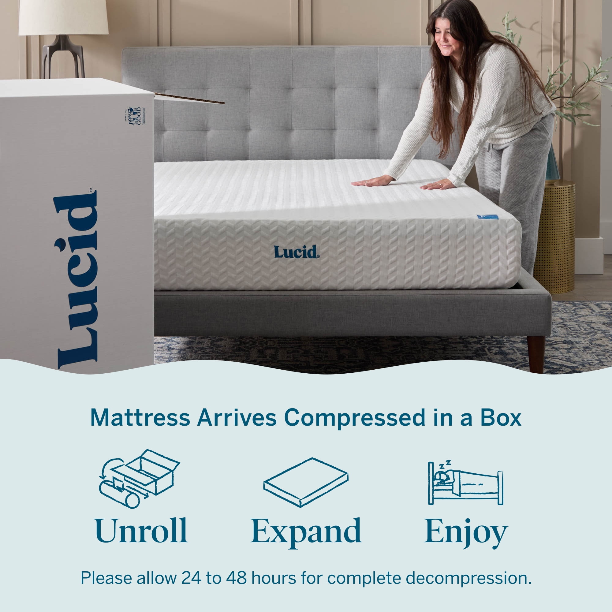 Lucid Refresh Queen Tight Top 10" Firm Memory Foam Mattress with Gel Infusion and Ventilation - Image 2
