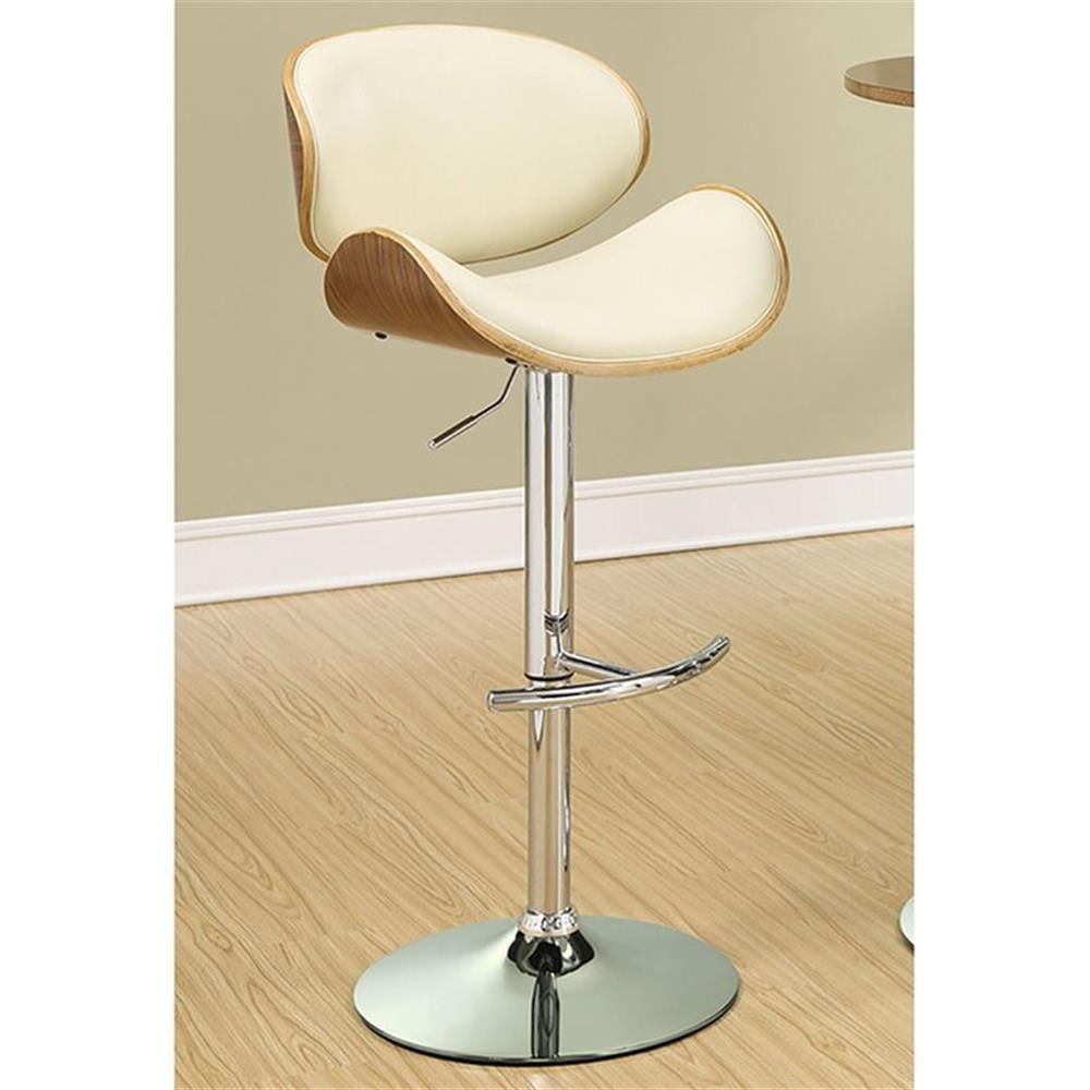 Harris Adjustable Bar Stool Ecru and Chrome - Image 2