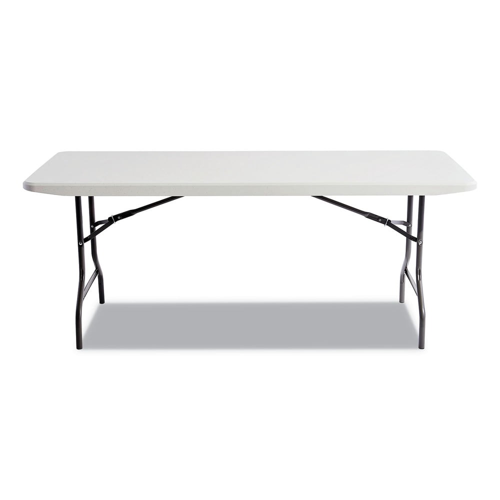 Alera Resin Rectangular Folding Table, Square Edge, 72w x 30d x 29h, Platinum - Image 2