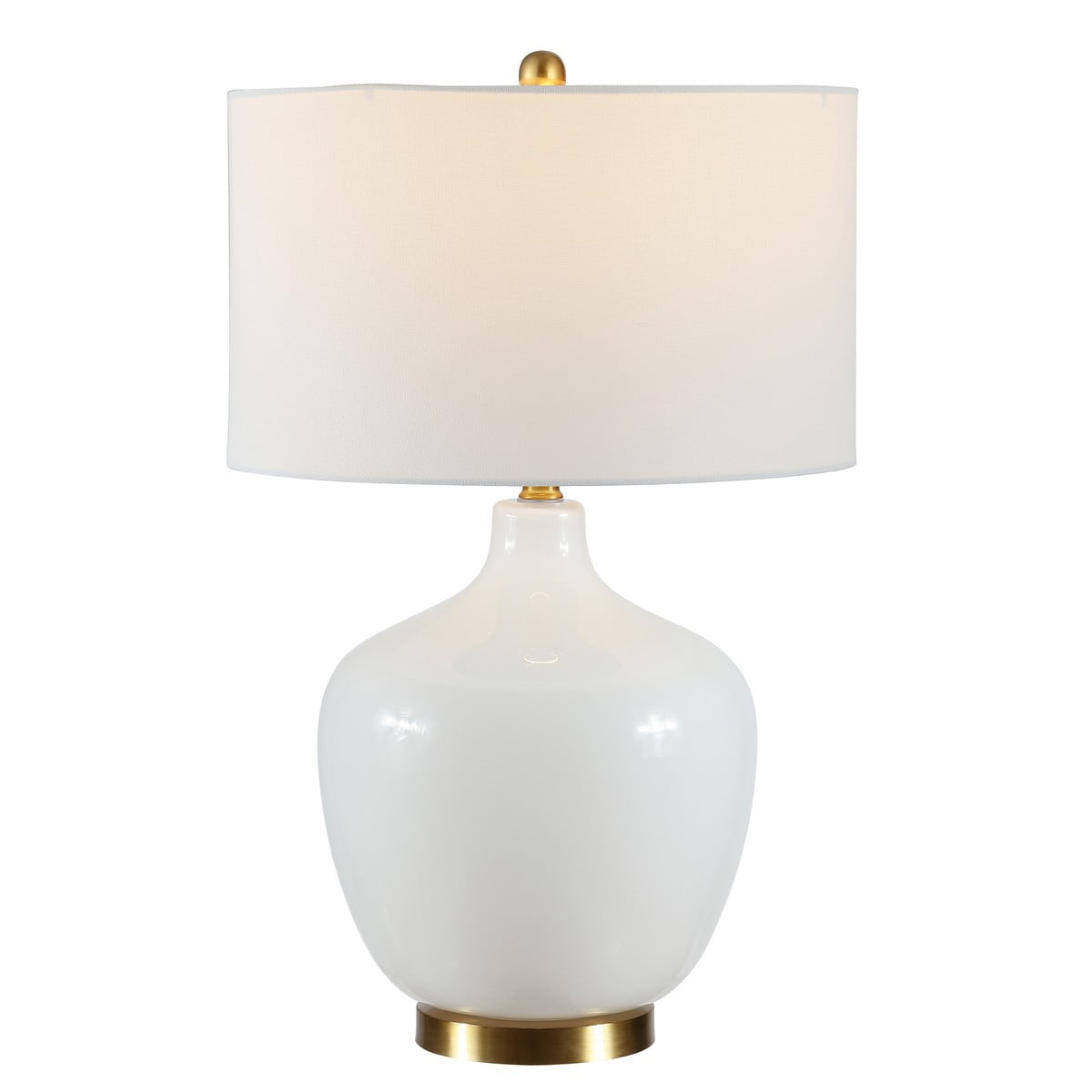 SAFAVIEH Eugenie 27 in. Solid Glass Table Lamp, Antique White - Image 3