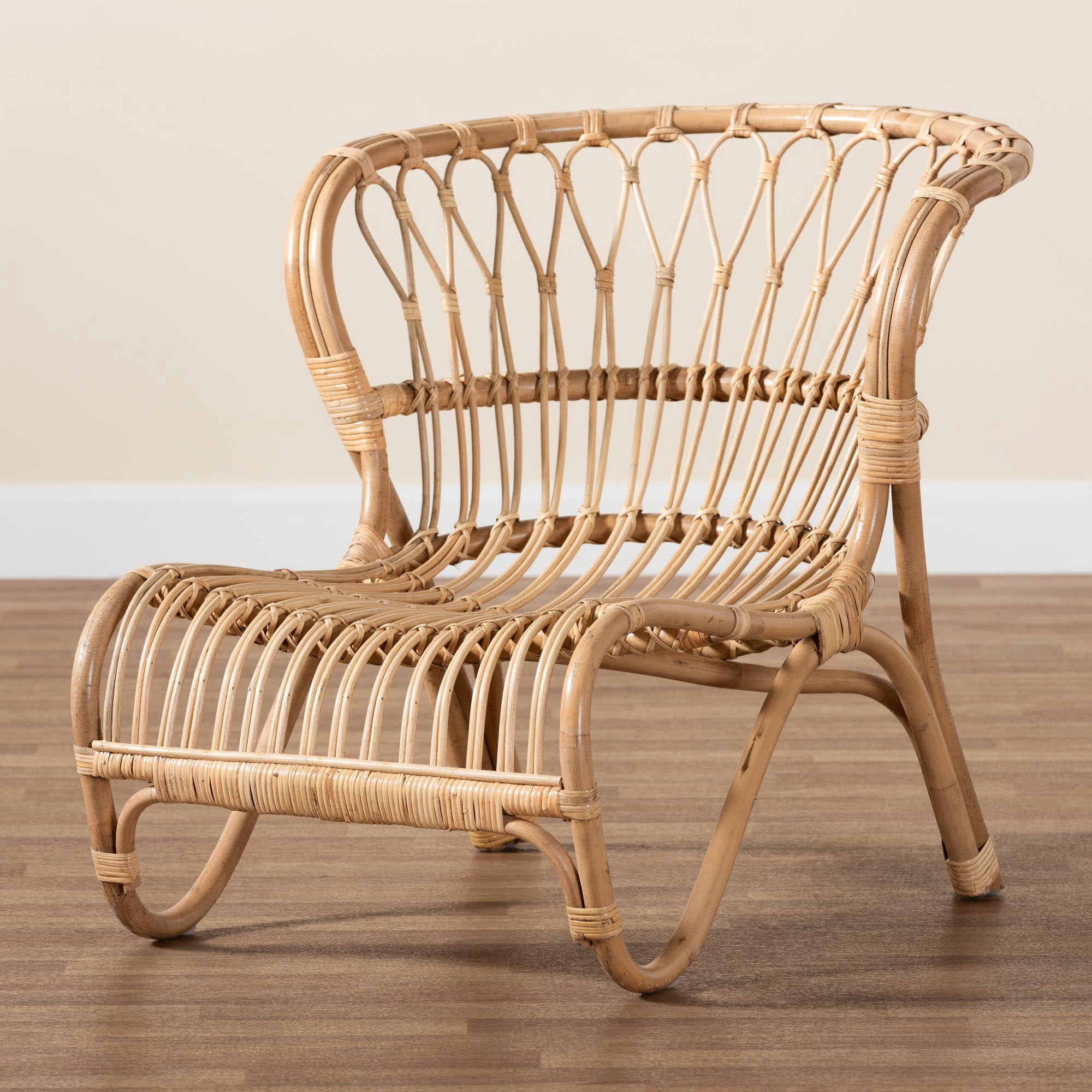 bali & pari Alaya Rattan BOHO Accent Chair, Natural Brown - Image 3