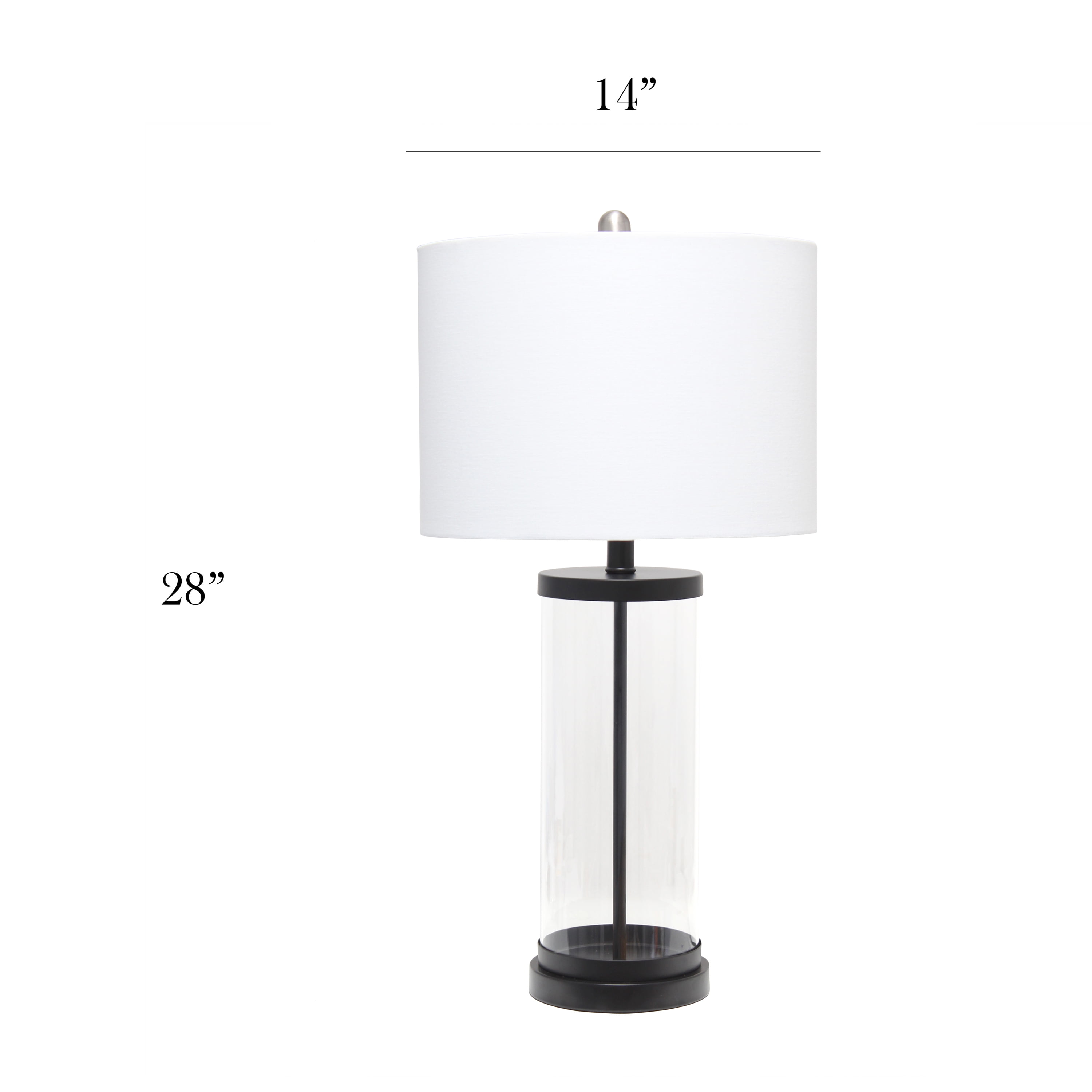 Elegant Designs Enclosed Glass Table Lamp, Black - Image 5