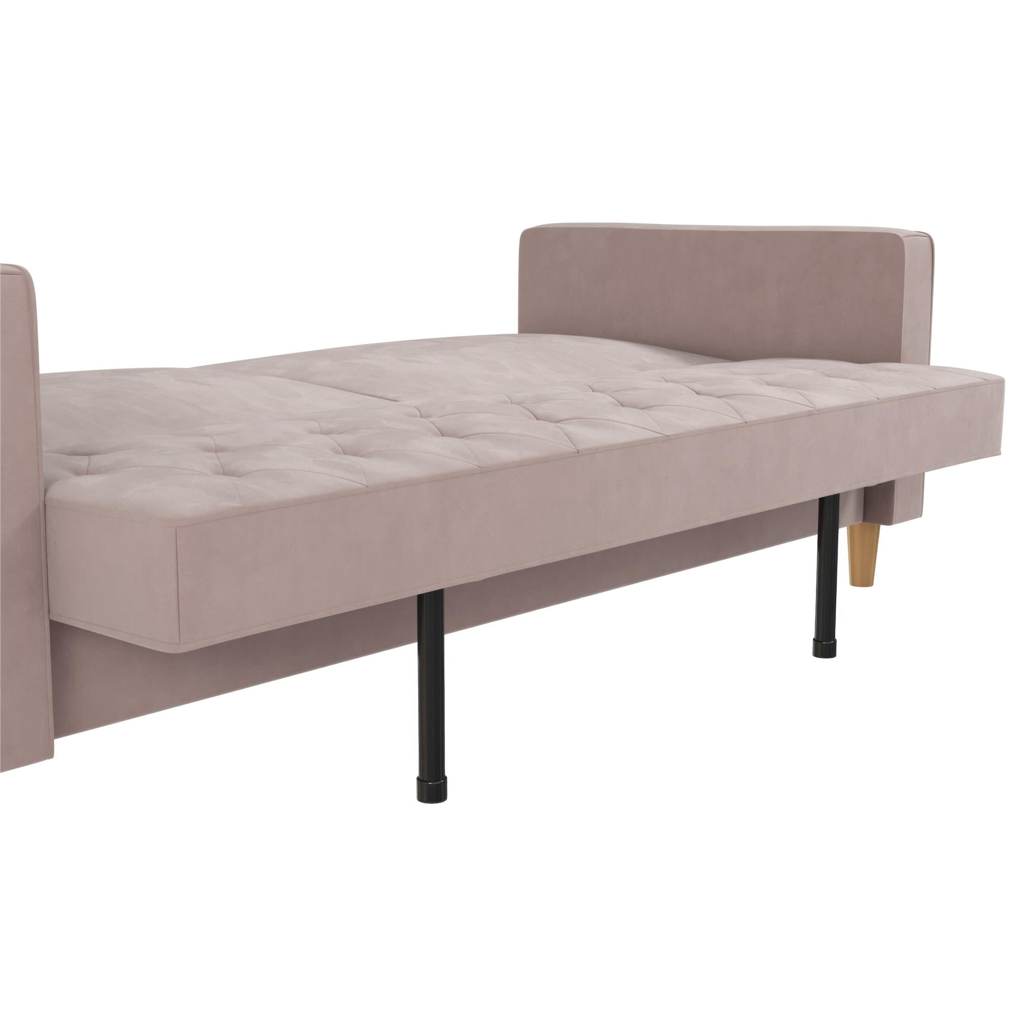 CosmoLiving Liberty Futon with Storage, Blush Velvet - Image 16