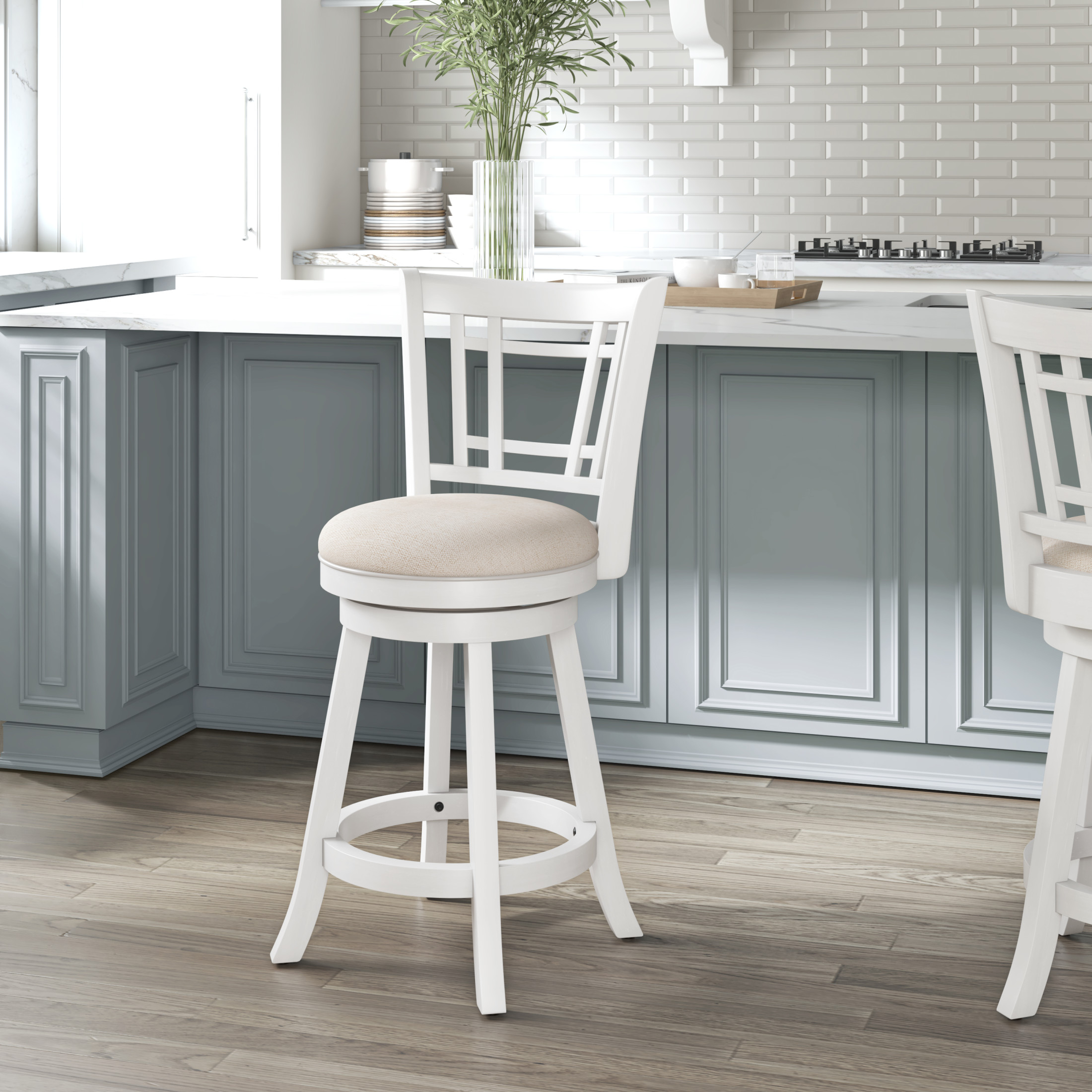 Hillsdale Furniture Fairfox Wood Counter Height Swivel Stool, White - Image 2