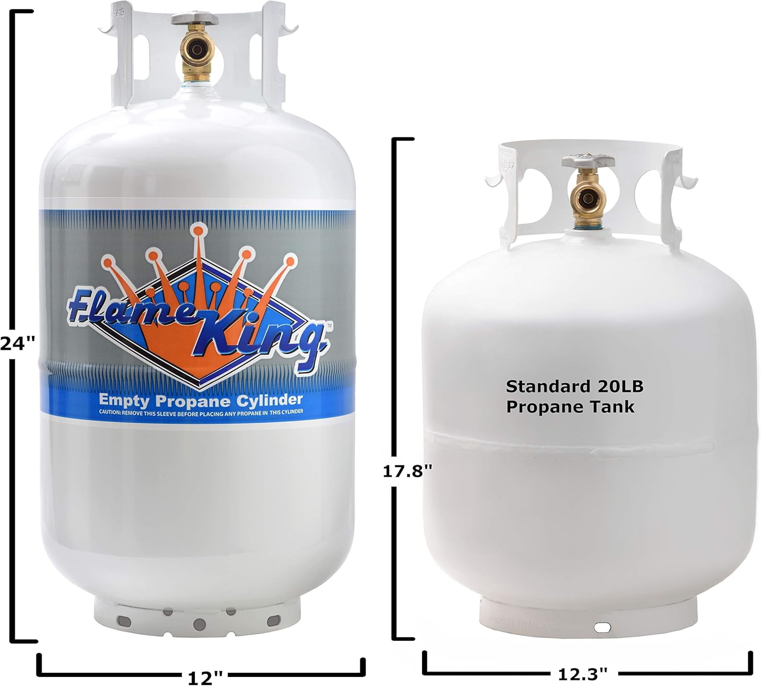 Flame King 30 lb. Propane Tank with Type 1 Overfill Protection Device Valve (Ships Empty) - Image 6