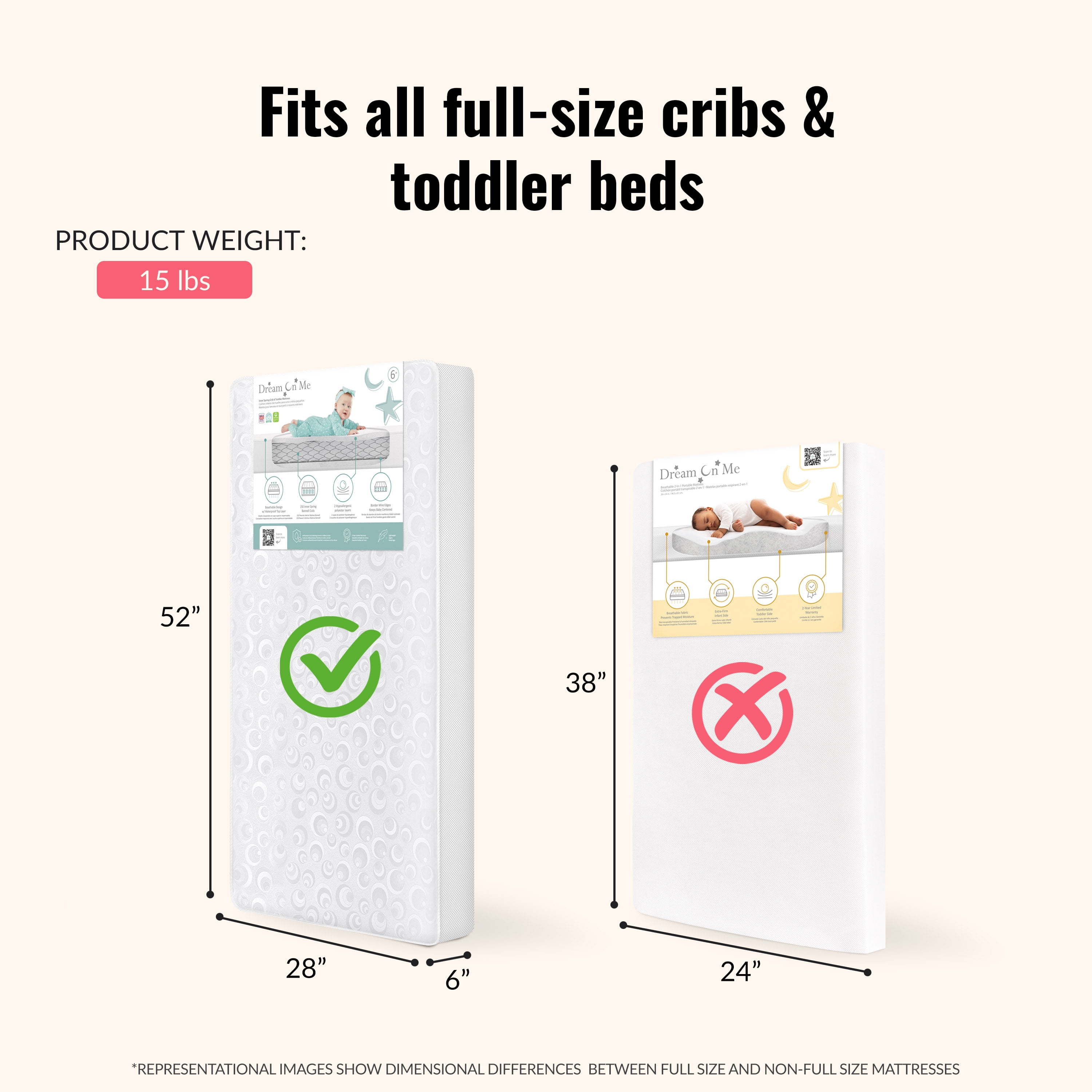 Dream on Me 2-in-1 Breathable 150 Ultra Coil Crib & Toddler Innerspring Mattress - Image 2