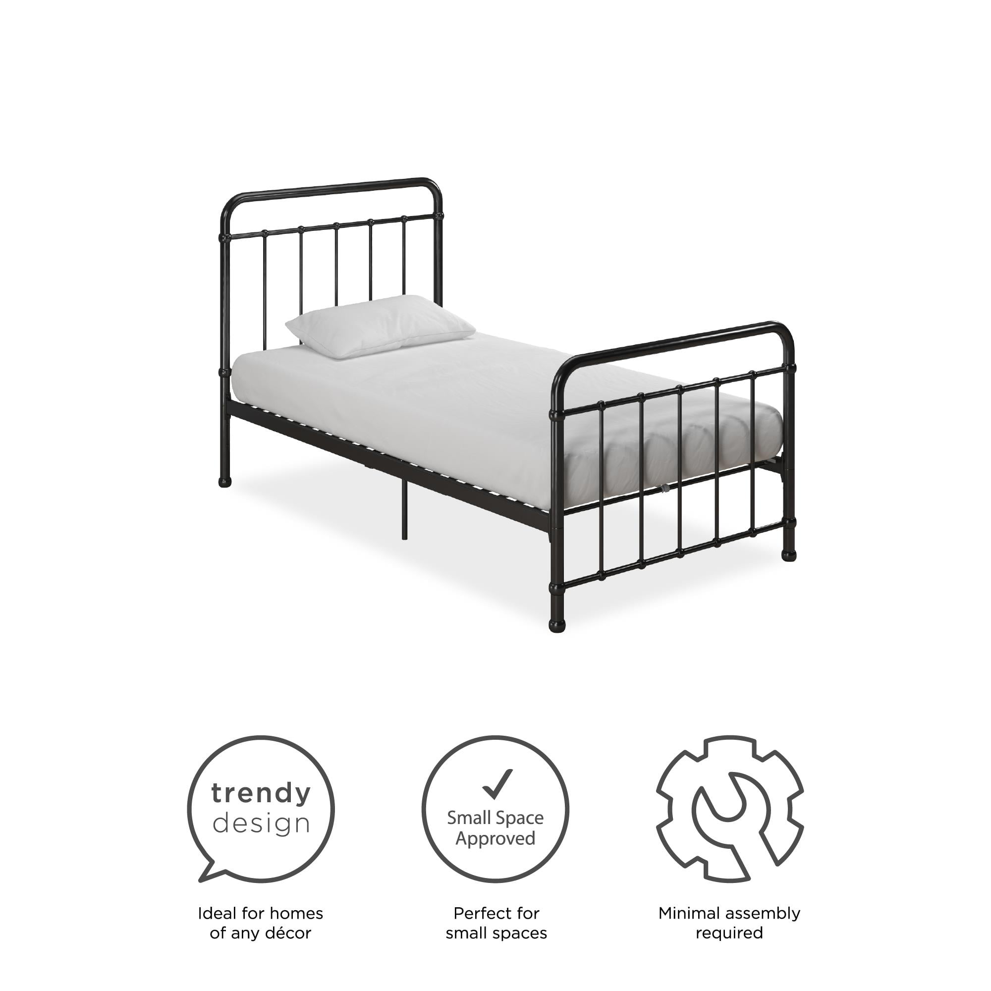 Better Homes & Gardens Kelsey Twin Metal Bed, Black - Image 11