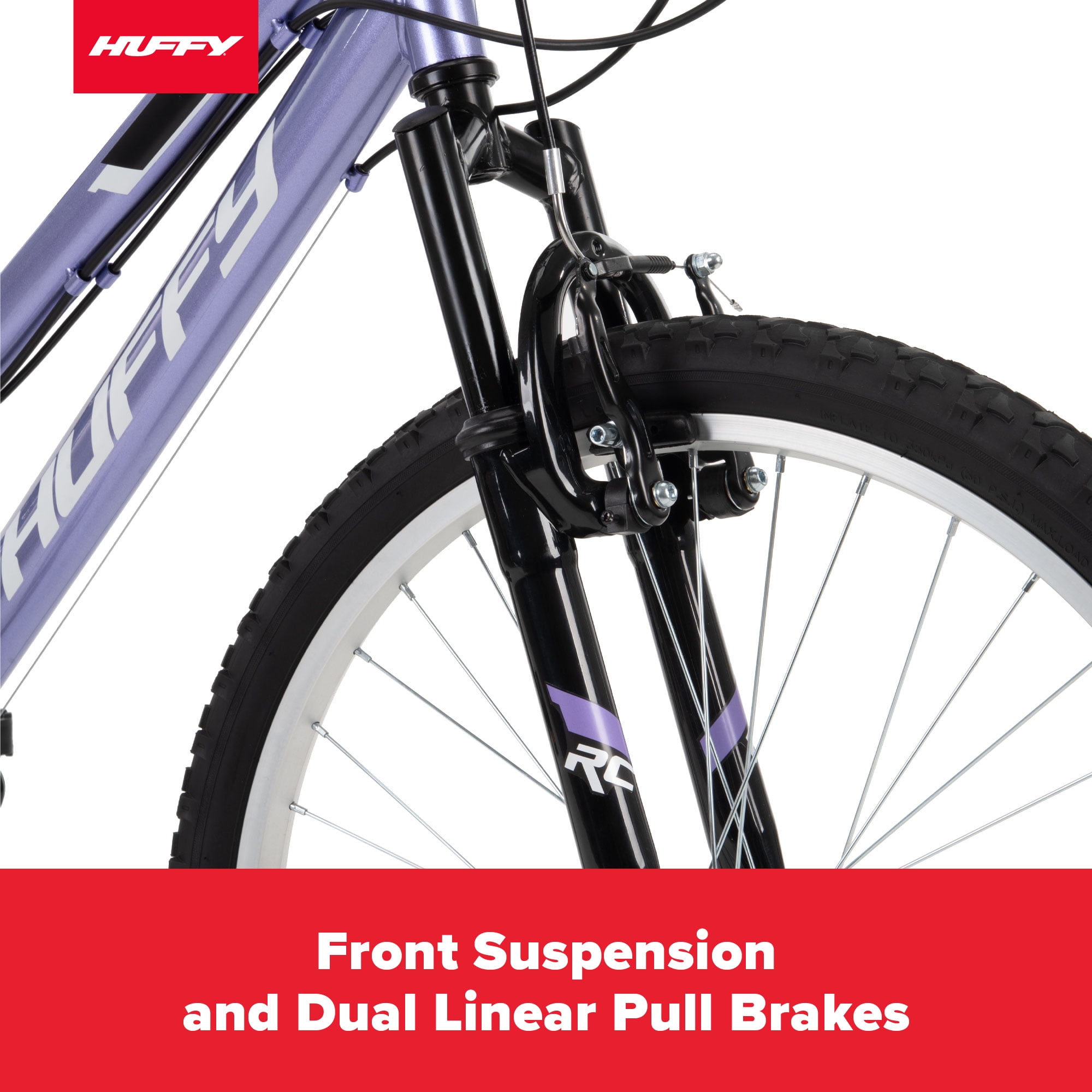 Huffy 24" Rock Creek Mountain Bike, Fits Riders 4'8" - 5'8", Purple, Adult, Women's - Image 2