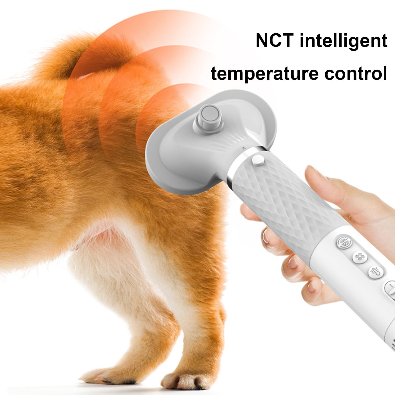 HQinX 5 in 1 Dog Hair Dryer with 4 Heads,Portable Dog Blower Grooming Dryer,High Velocity Blow Dryer for Dogs,Quiet & Smart Temperature Control,for Home & Travel - Image 8