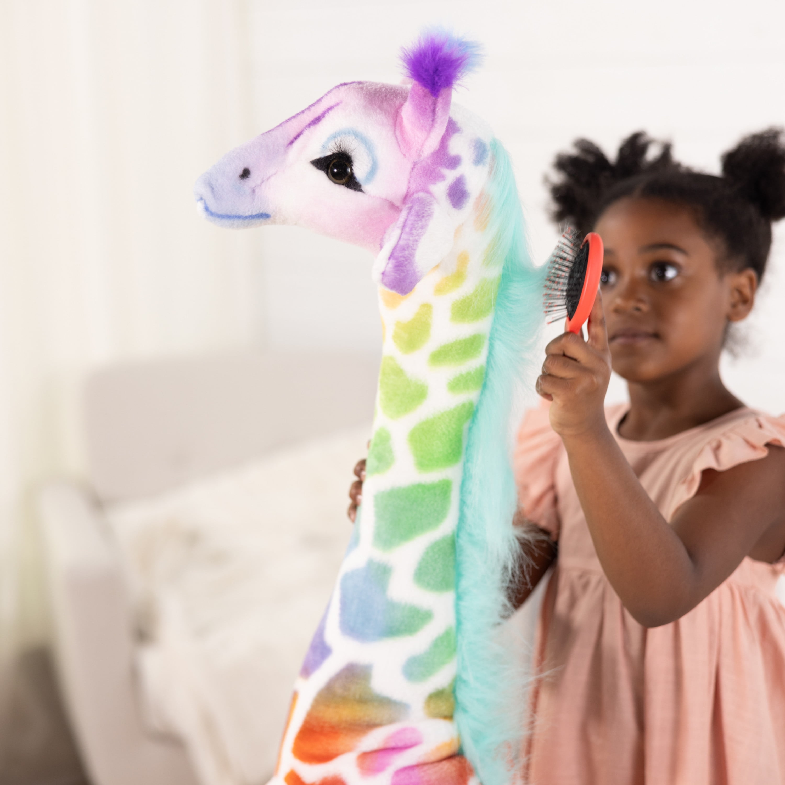Melissa & Doug Rainbow Giraffe Lifelike Plush - Image 8