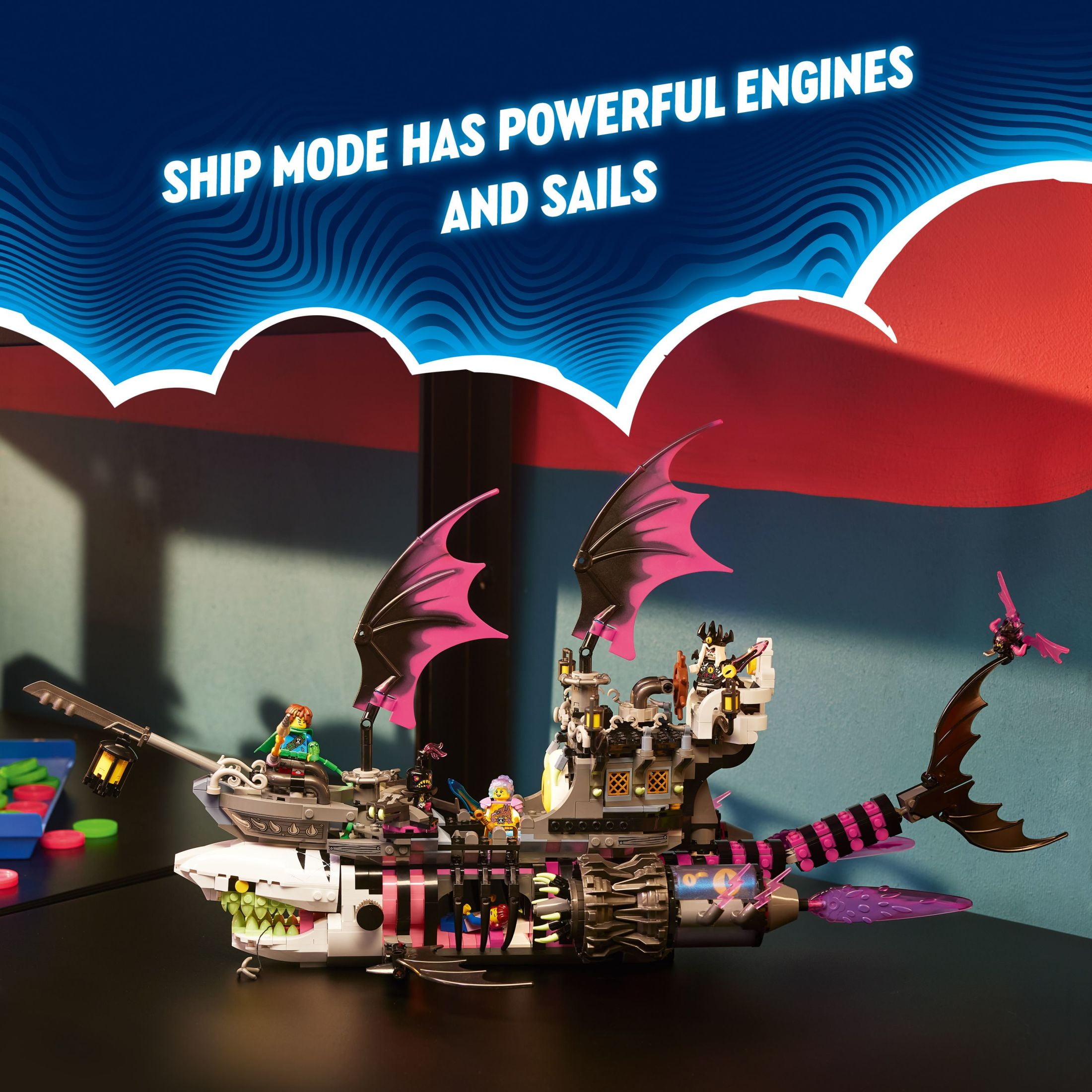 LEGO DREAMZzz Nightmare Shark Ship 71469, Construct the Building Toy Set as a Flying Pirate Ship or a Monster Truck, Includes 4 Minifigures, Shark Toy, Gift for Tweens and Kids Ages 10 and Up - Image 4