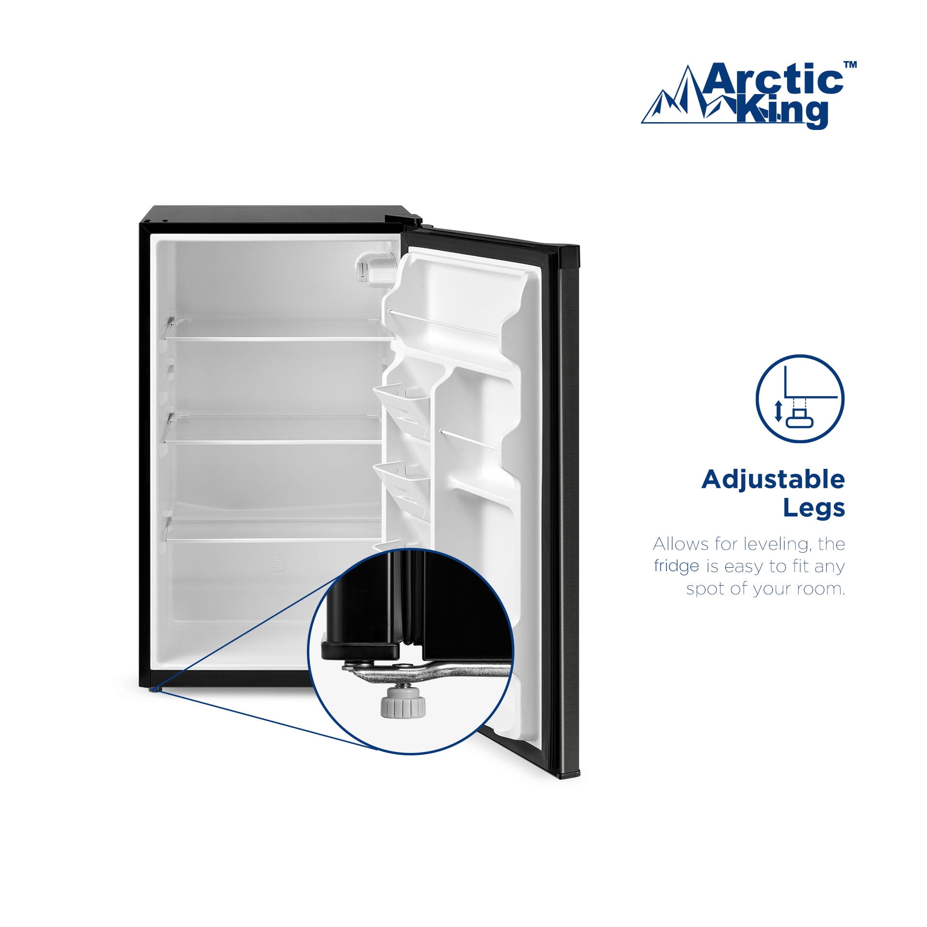 Arctic King 4.4 Cu ft One-Door No Freezer Mini Fridge, Black Stainless Steel Look E-Star, ARM44A5ASL - Image 5