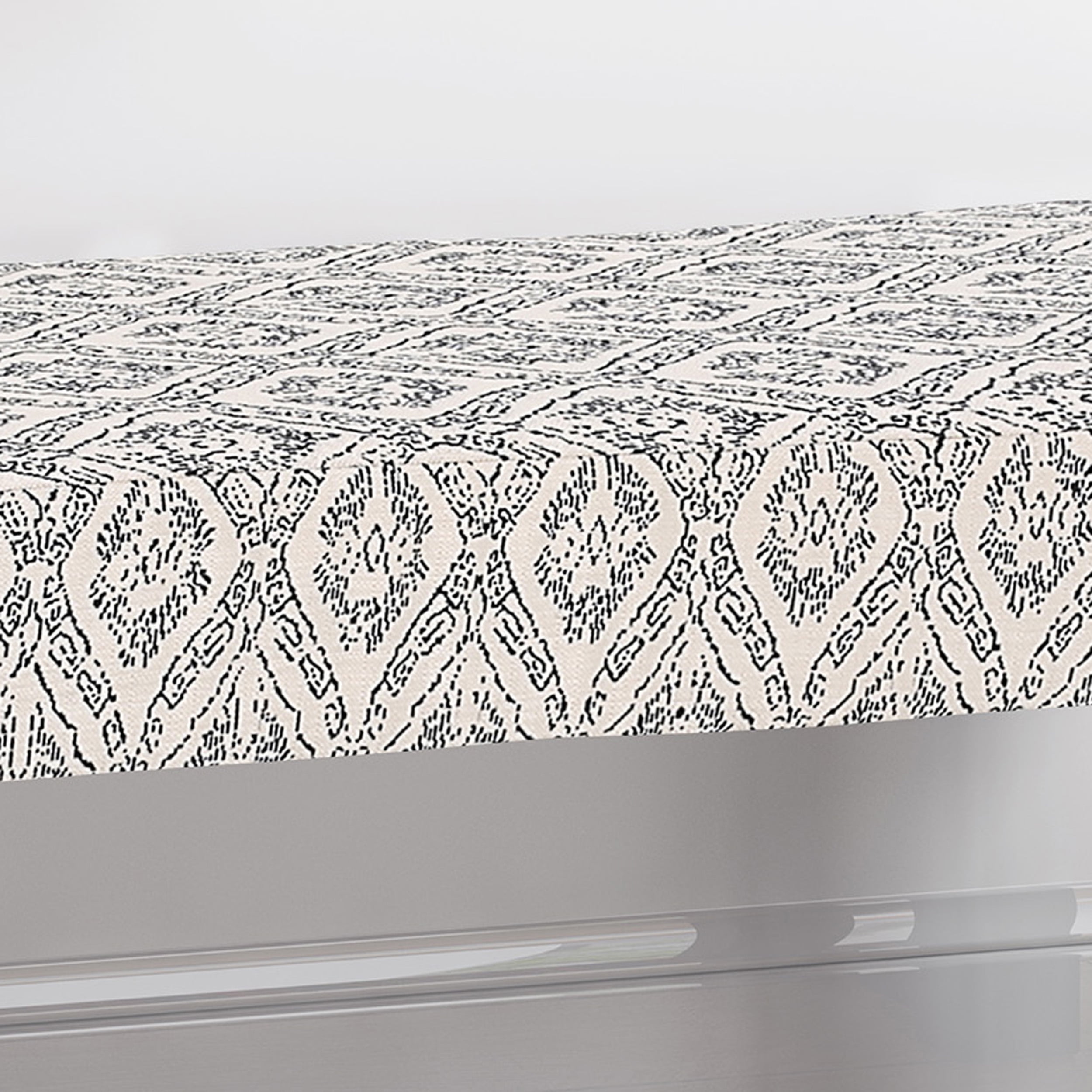 Noble House Kamaiya Boho Fabric Bench, Black Print - Image 3