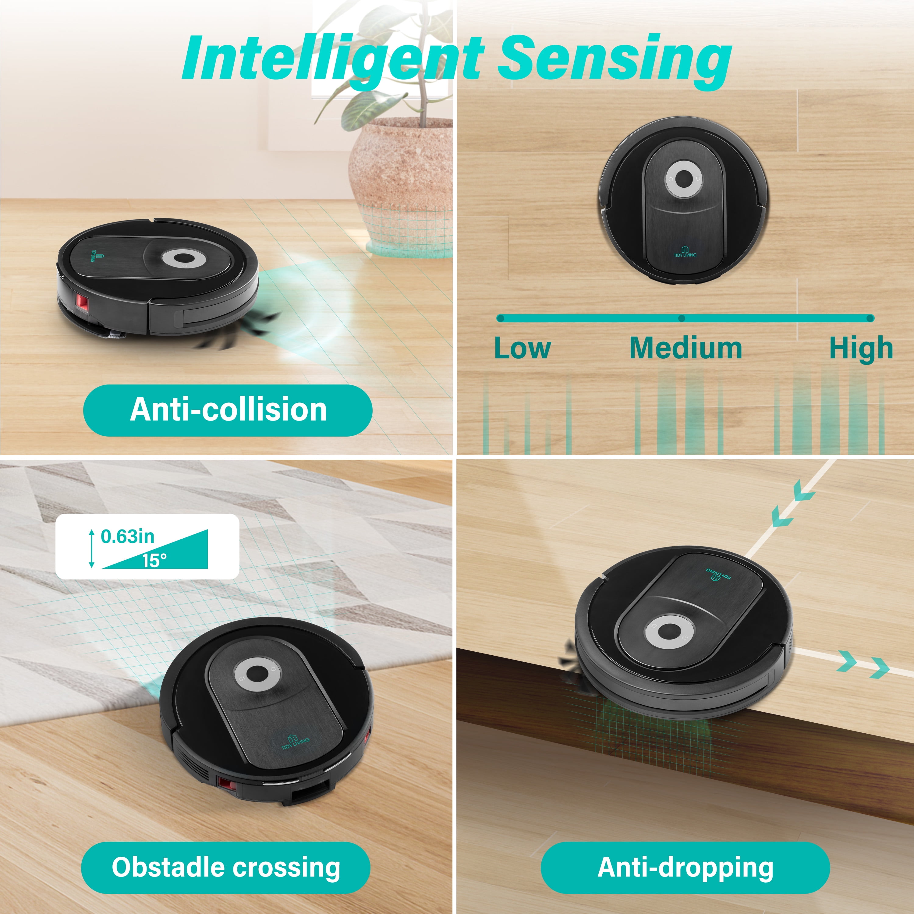 Tidy Living Robot Vacuum Cleaner,2 in 1 Robot Vacuum and Mop with 4000Pa/WiFi/Self-Charging for Hard Floors,Low Pile Carpet,New - Image 2