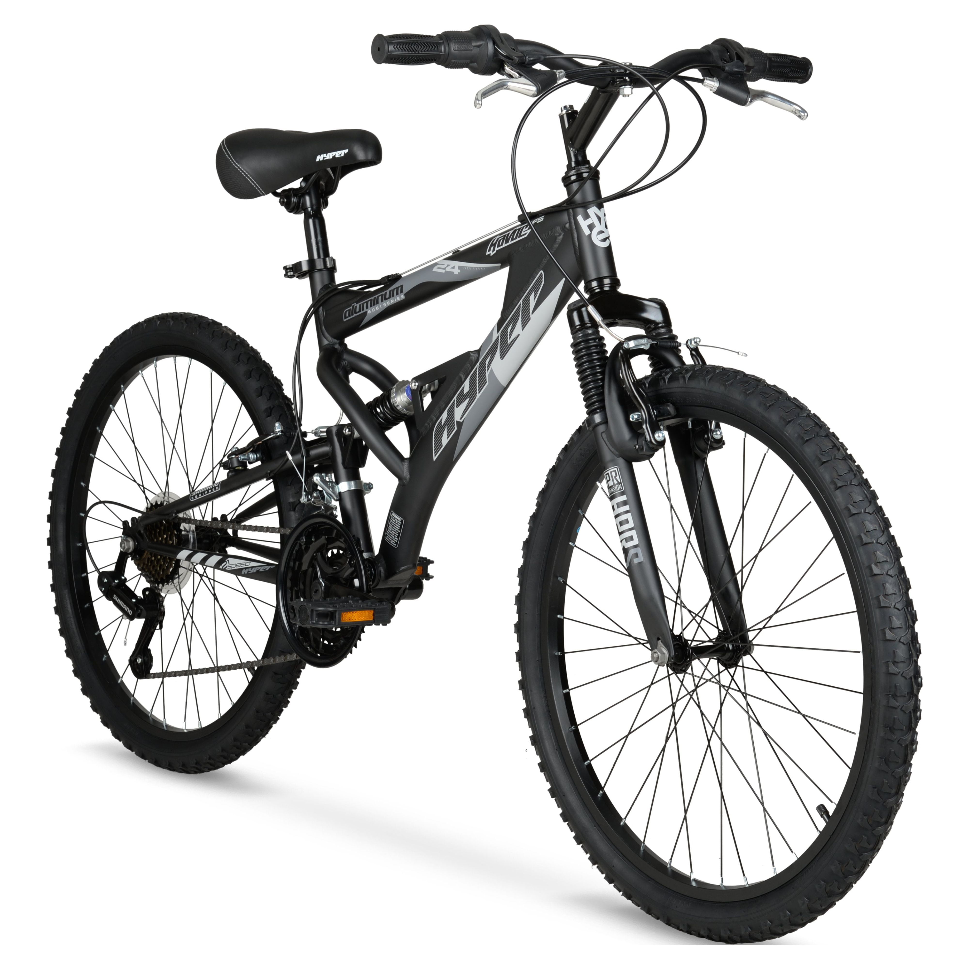 24" Hyper Bicycles Havoc Mountain Bike, Youth/Adult, Recommended Ages 10-14 Years Old, Black - Image 7