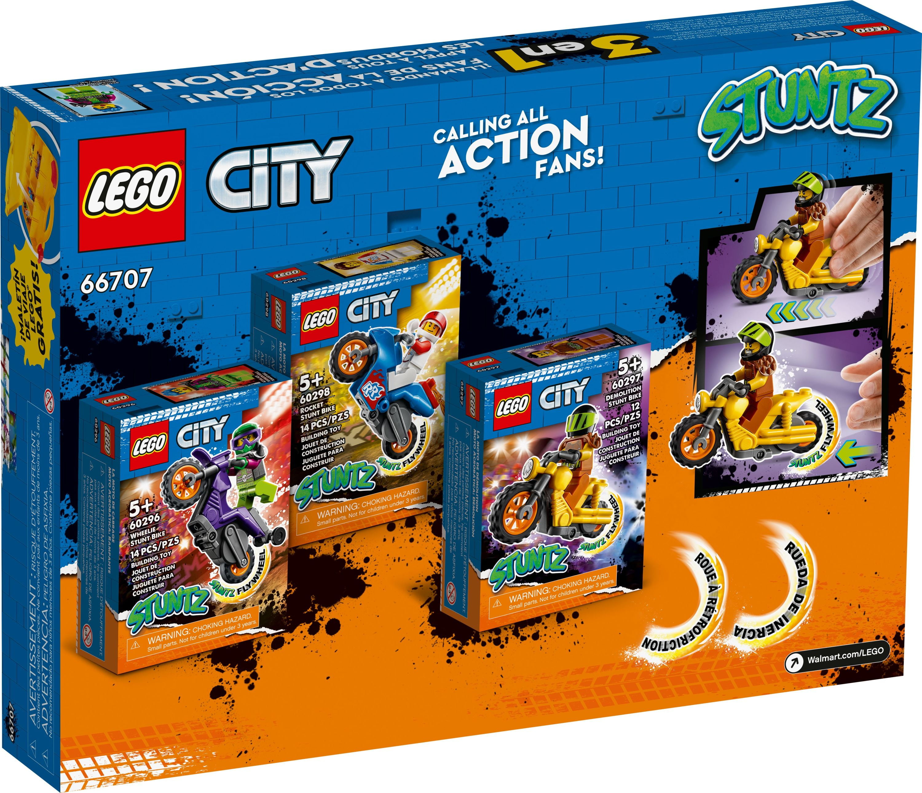 LEGO City Stuntz Value Set 3 Minifigures 3 Bikes and Carrying Case 66707 - Image 4