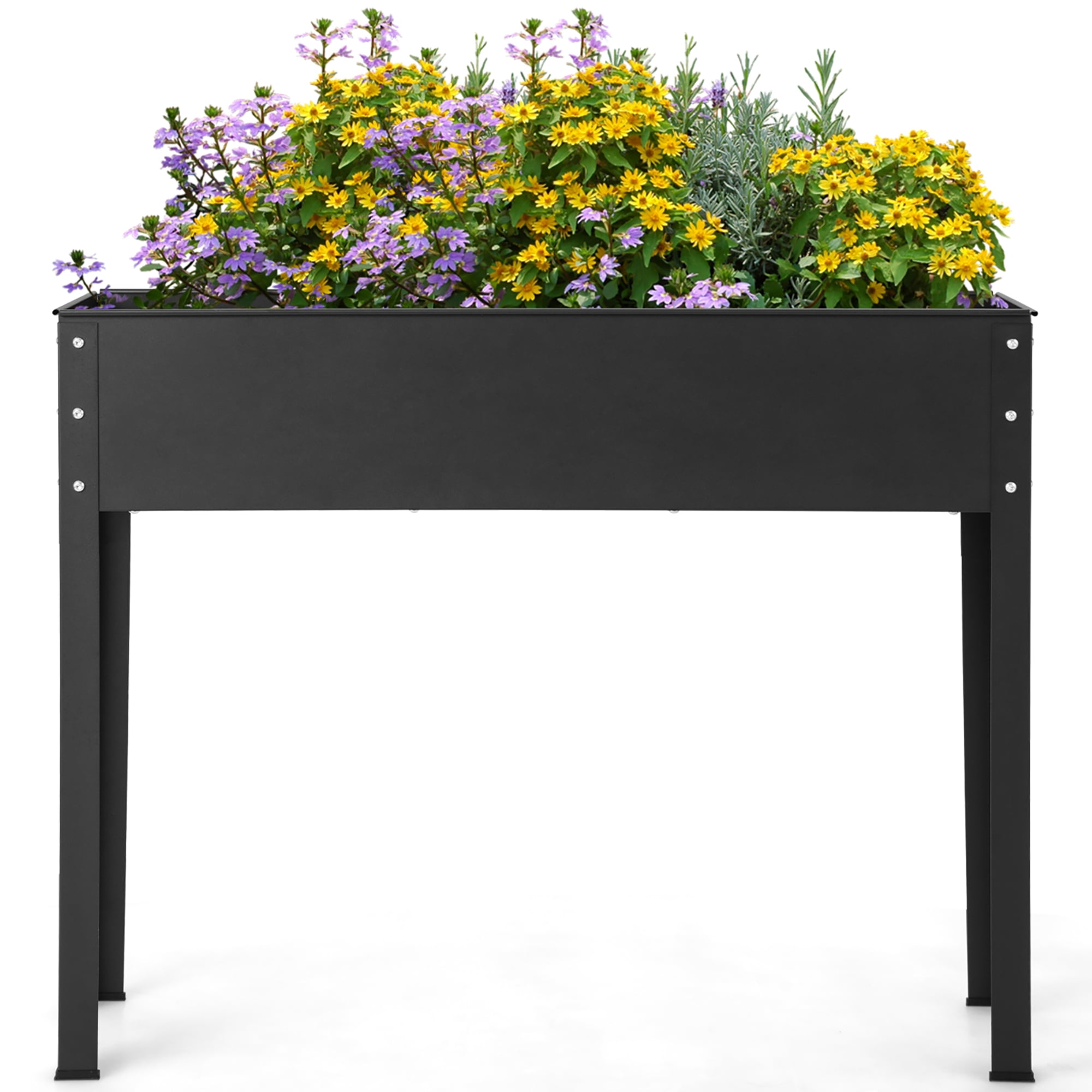Costway 40'' Raised Garden Bed with Legs Metal Elevated Planter Box Drainage Hole Backyard - Image 5