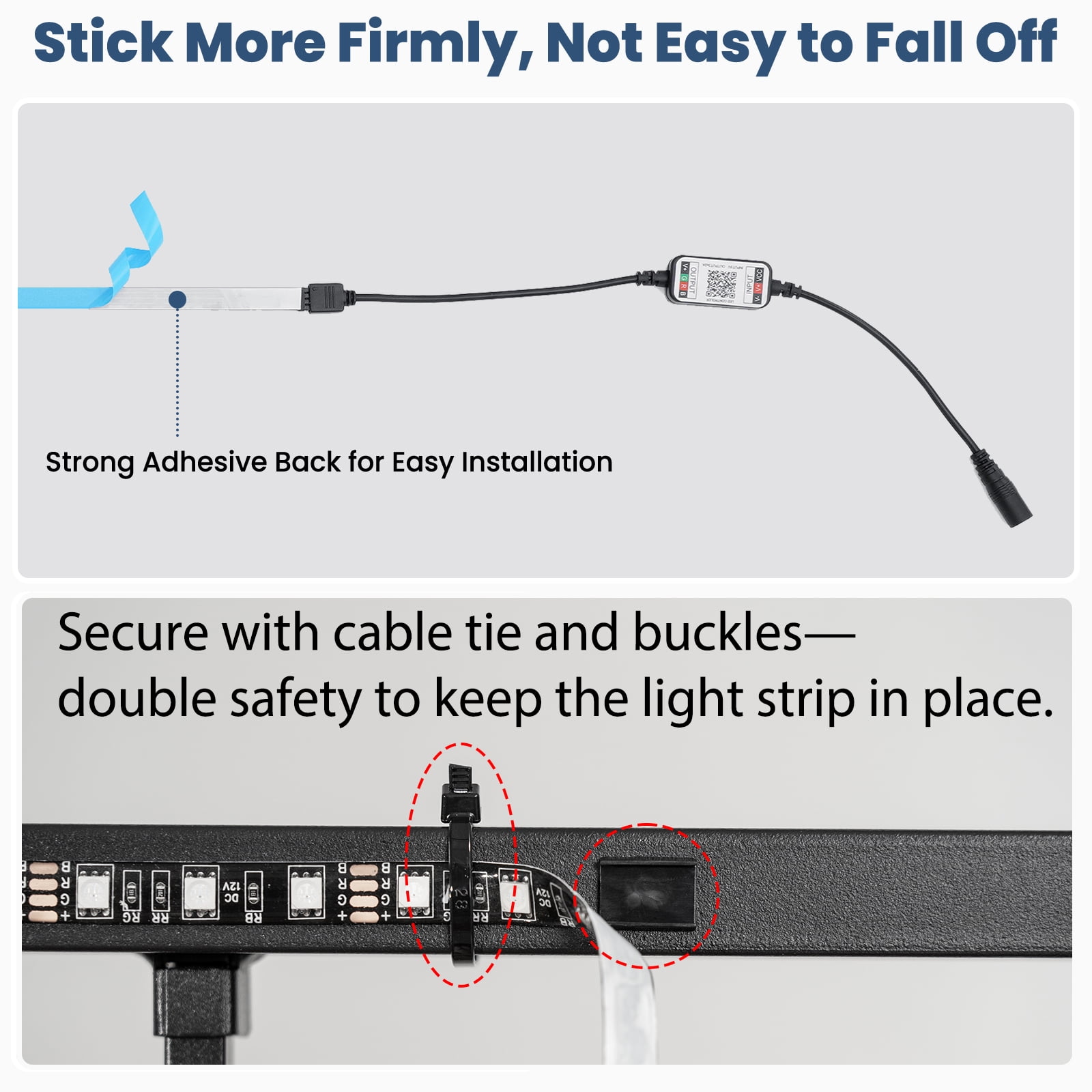 Lusimo King Size Floating Bed Frame with LED Lights Bed Storage Metal Platform Bed Frames with Steel Slat Support Anti-Slip Easy Assembly, Black - Image 3