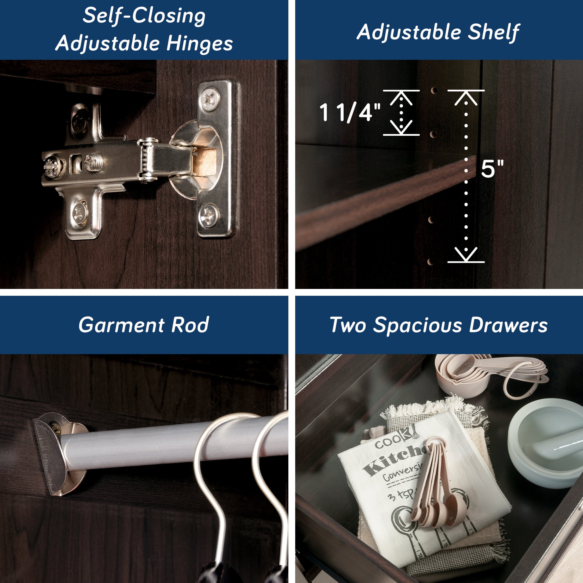 Sauder Select Storage Cabinet, Cinnamon Cherry Finish - Image 8