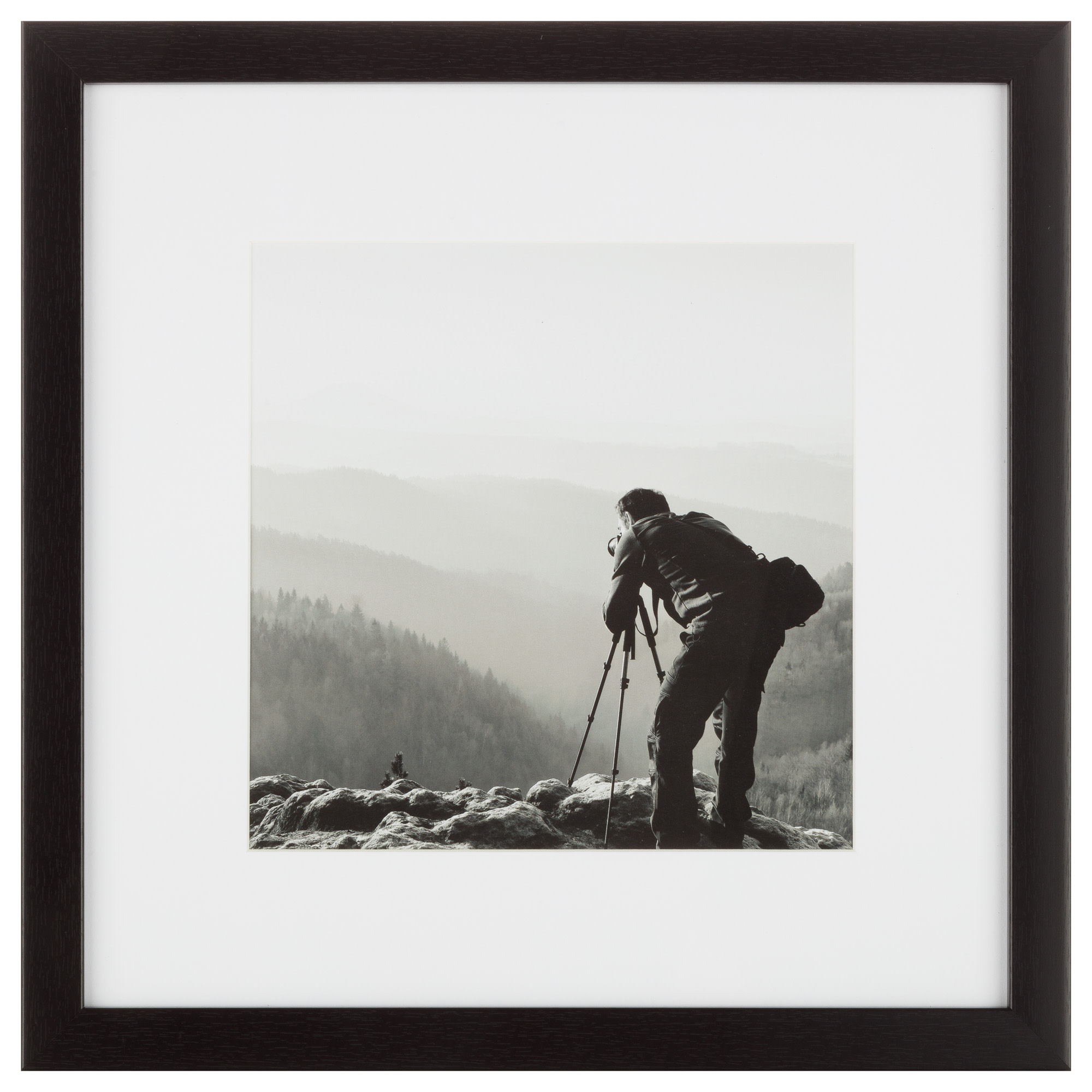 Instapoints 9 Piece 8" x 8" Picture Frame Set with Decorative Art Prints & Hanging - Black - Image 5