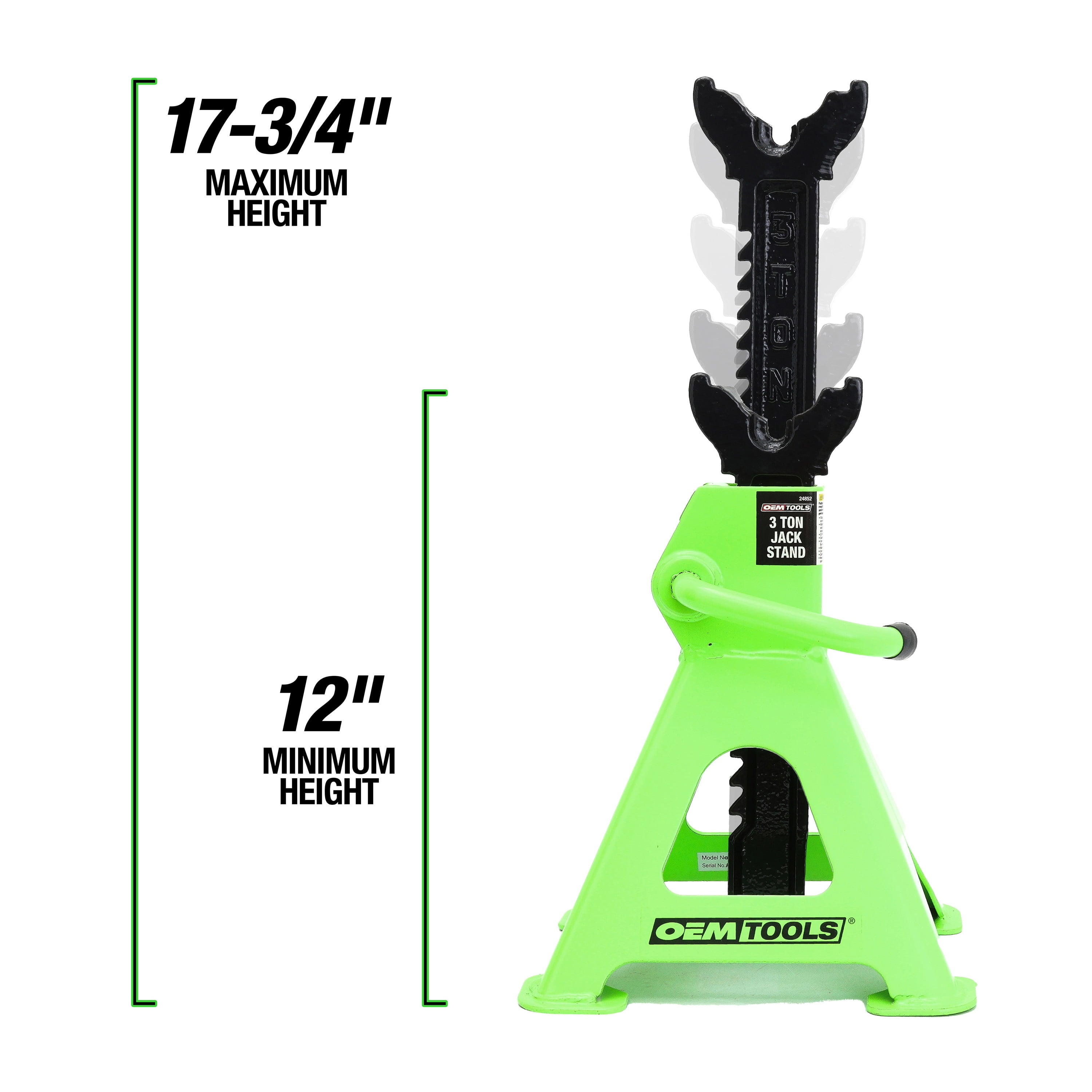 OEMTools 3 Ton Jack Stands, 2 Piece - Image 9