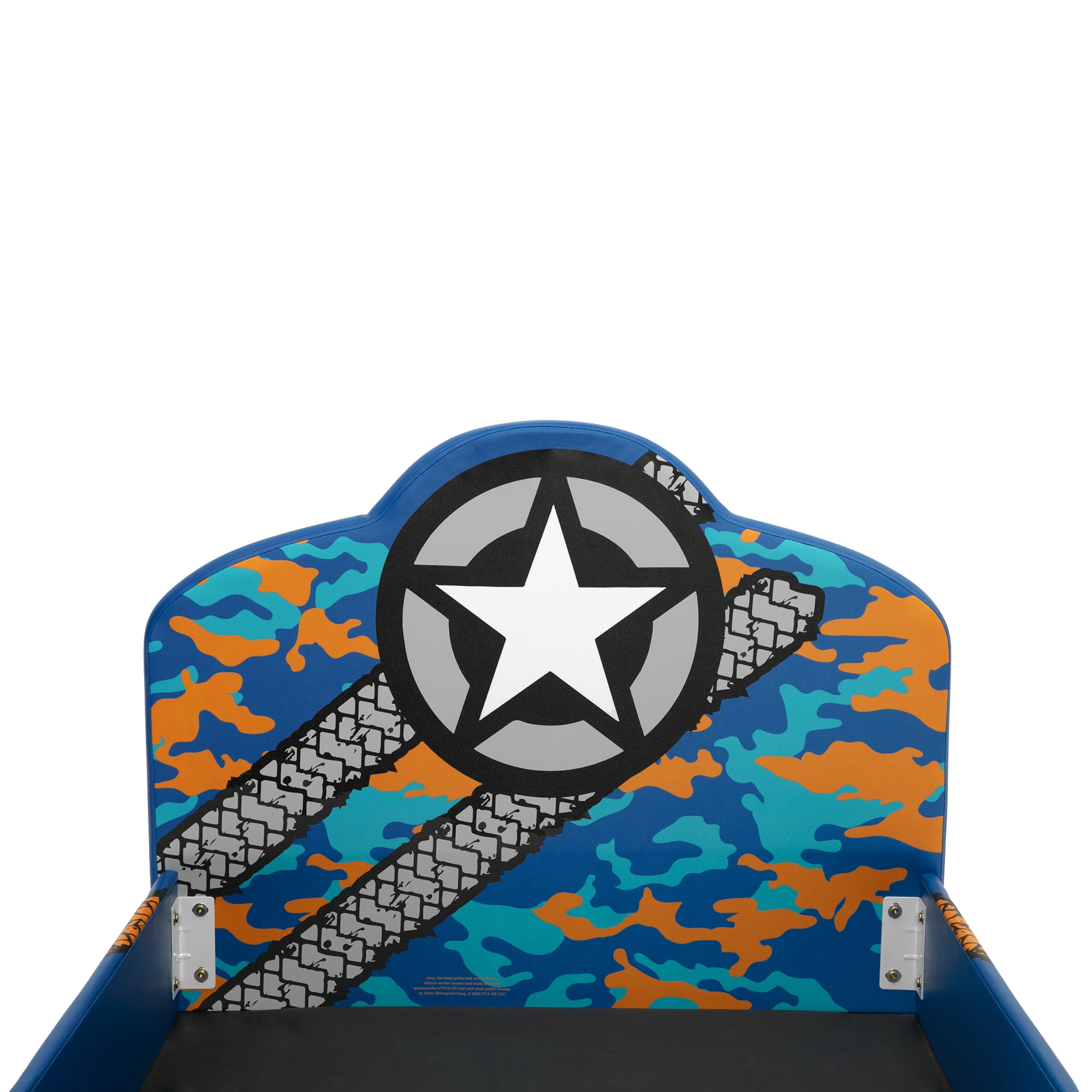 Jeep Upholstered Twin Bed by Delta Children, Blue - Image 5