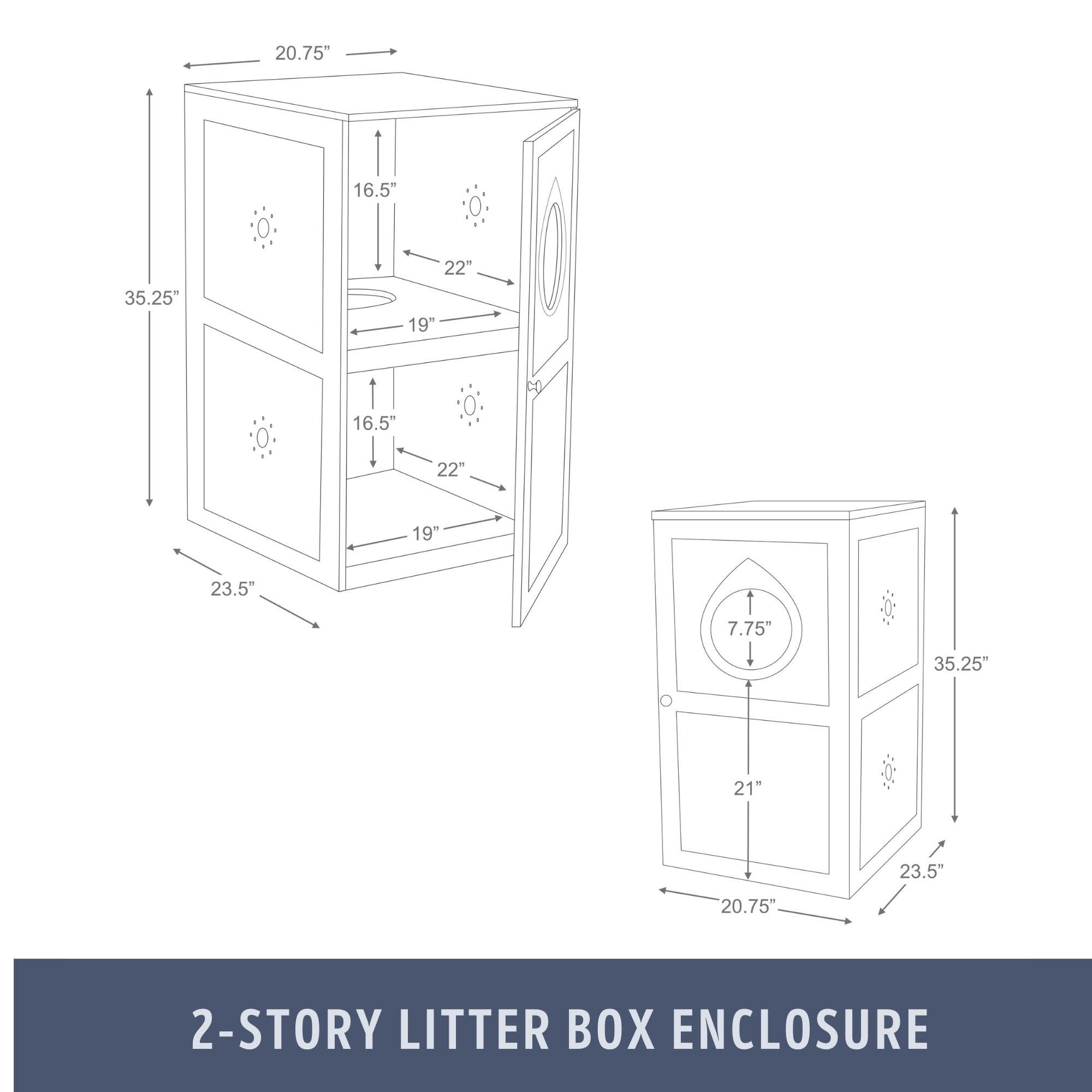 TRIXIE 2-Story Cat Litter Box Enclosure Hidden Litter Indoor Cat Furniture Accent Table, White - Image 3