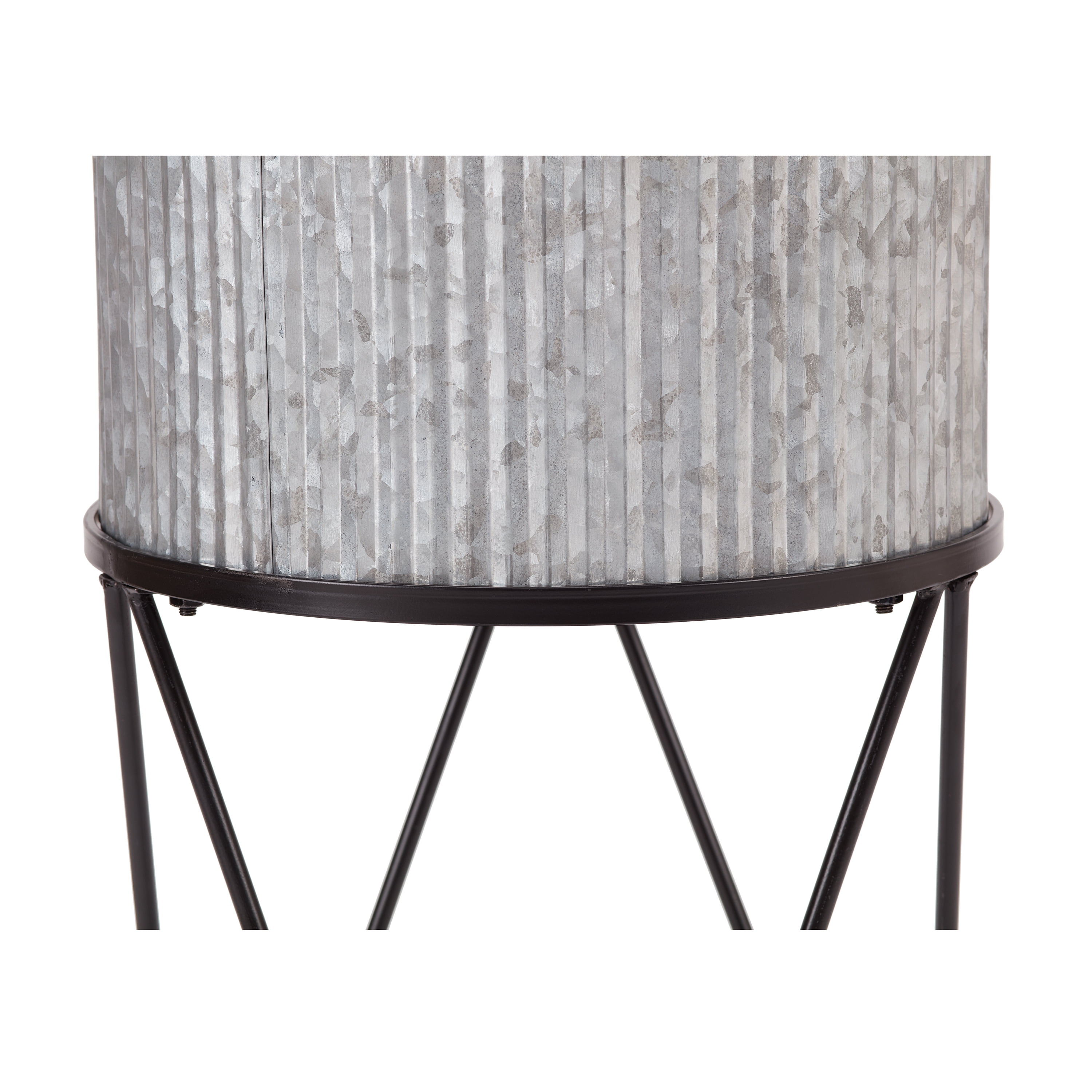 Mainstays Karvel Galvanized Metal Column Planter with Stand, 15.7 in Dia. x 28 in H - Image 4