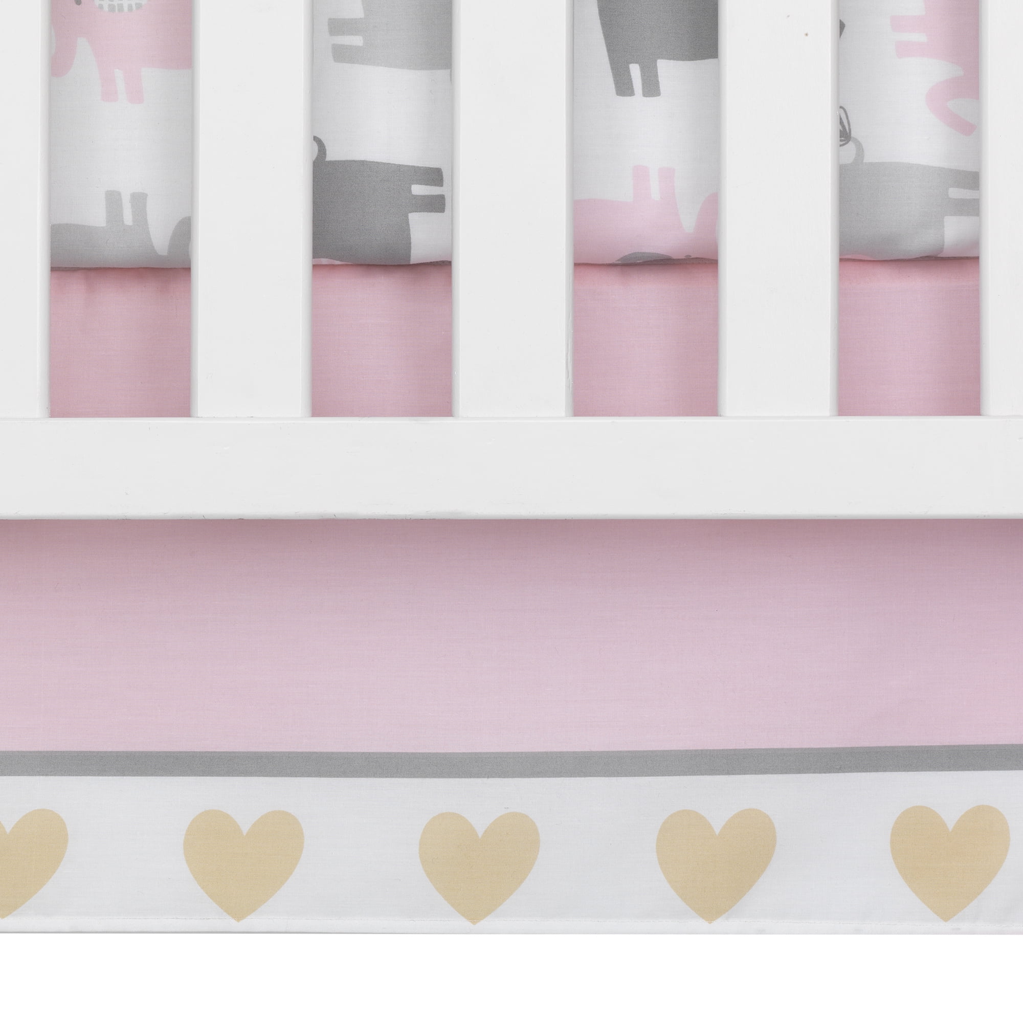 Bedtime Originals Eloise 3-Piece Crib Bedding Set - Pink, Gray, White, Animals - Image 4