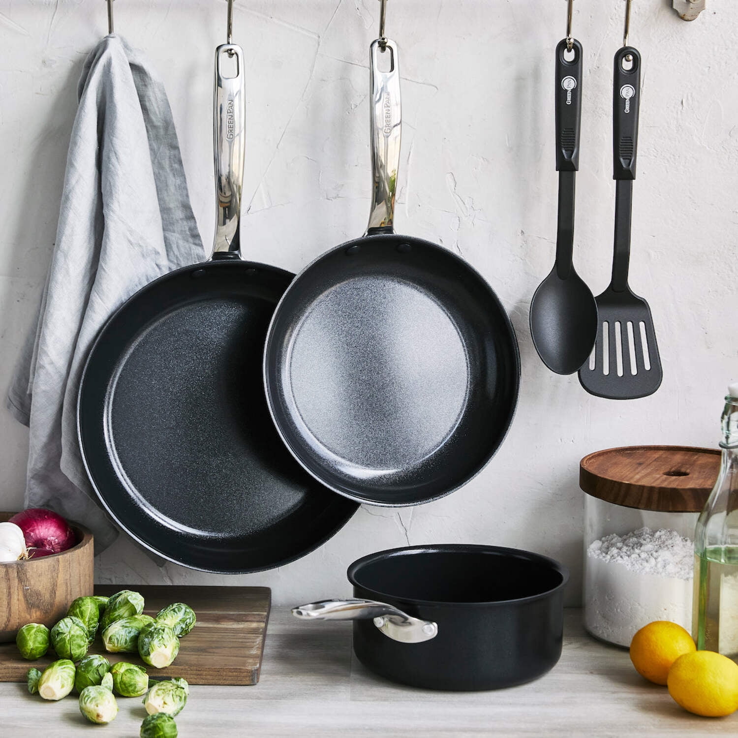 GreenPan Chatham Black Ceramic Nonstick 5-Piece Cookware Set - Image 2